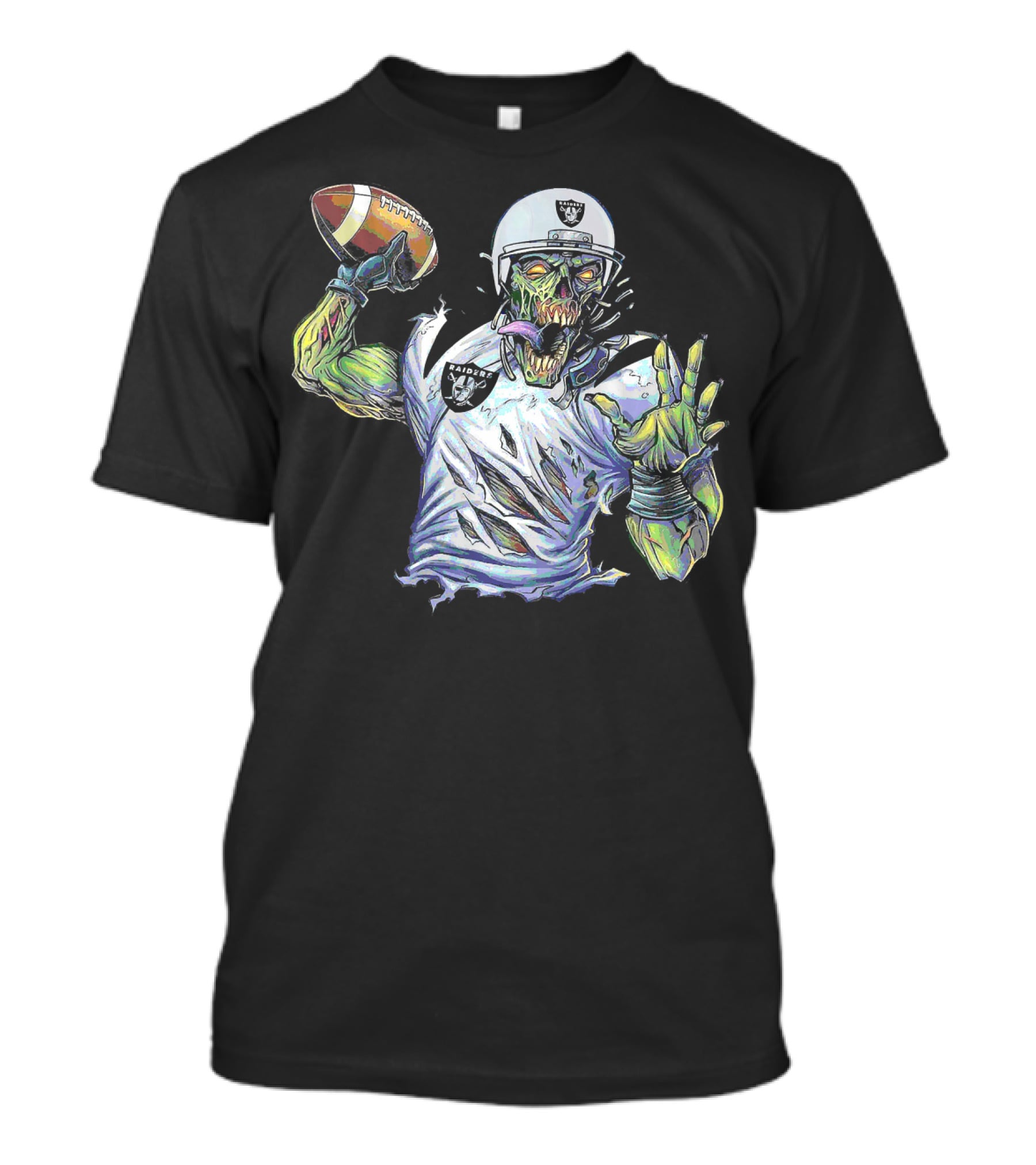 Raider Zombie Football Halloween Skull Horror Team T-Shirt