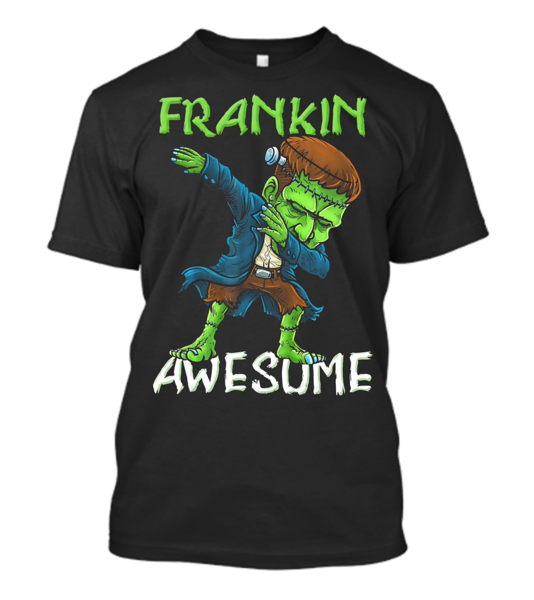 Frankin Awesome Dabbing Frankenstein Halloween T-Shirt