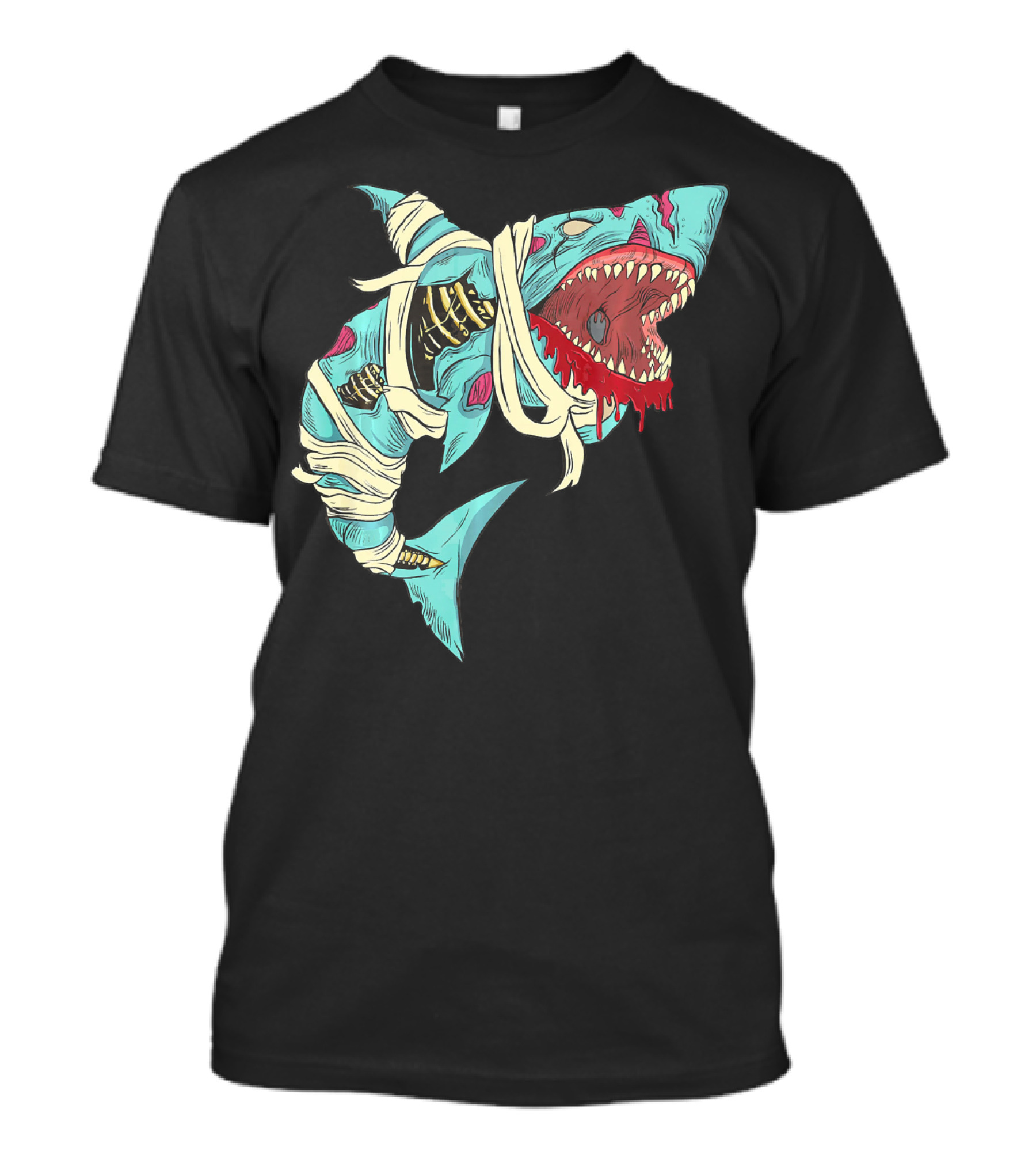 Shark Zombie Halloween Jawsome Zom Mummy Jaws T-Shirt