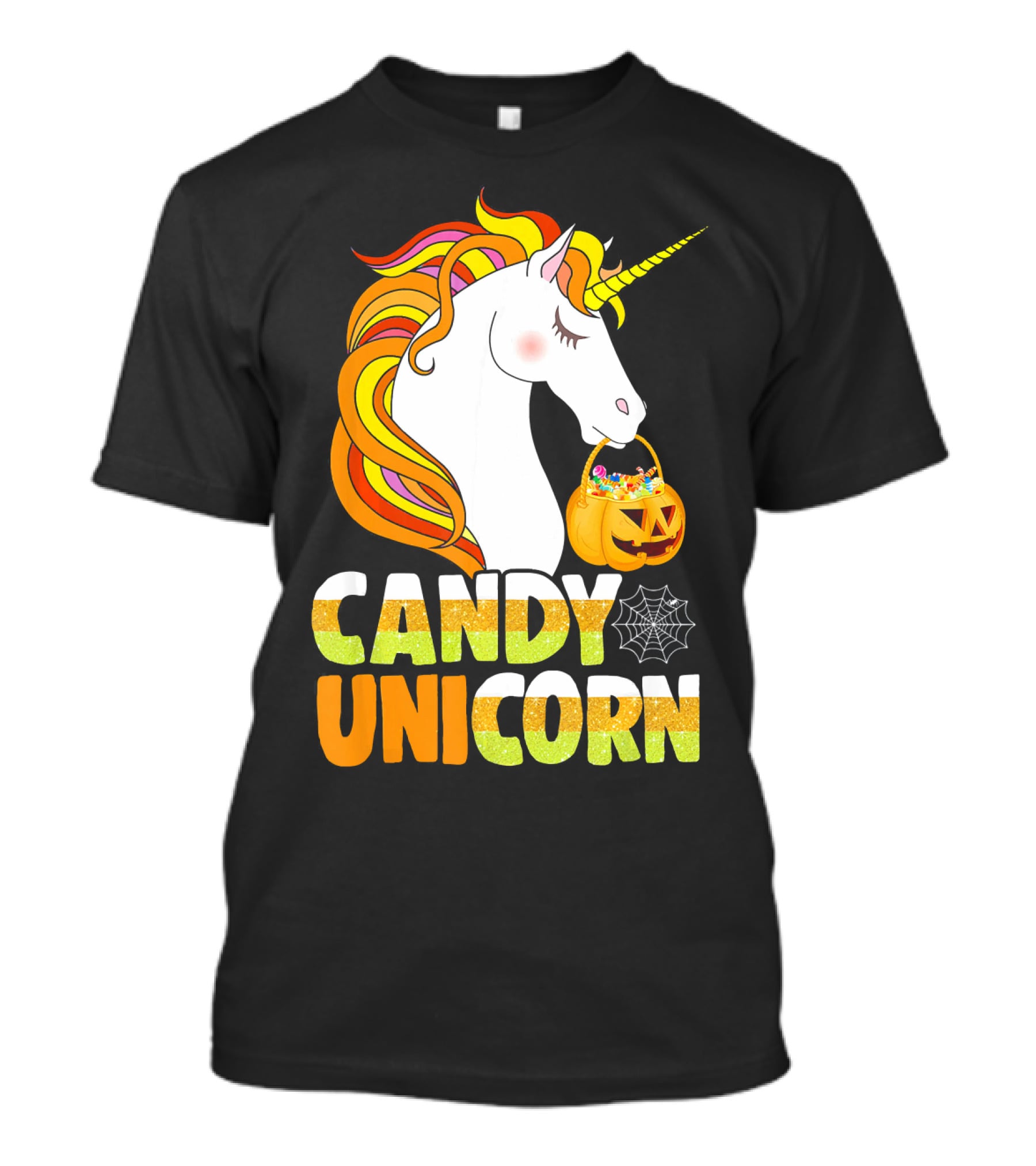 Candy Unicorn Halloween Basket T-Shirt