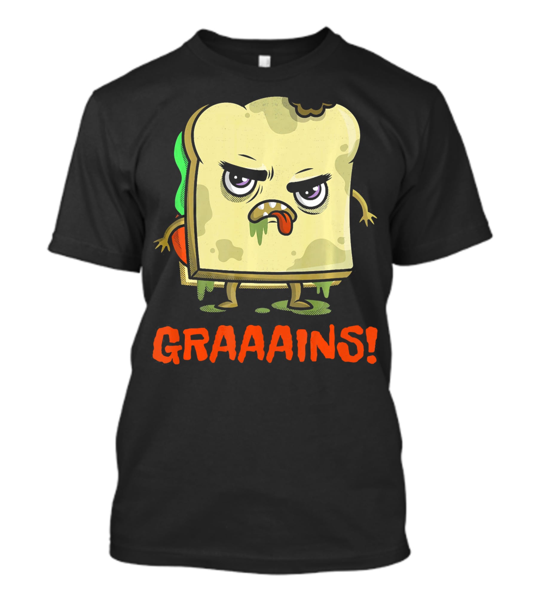 Halloween Zombie Sandwich Graaains Food Grains T-Shirt