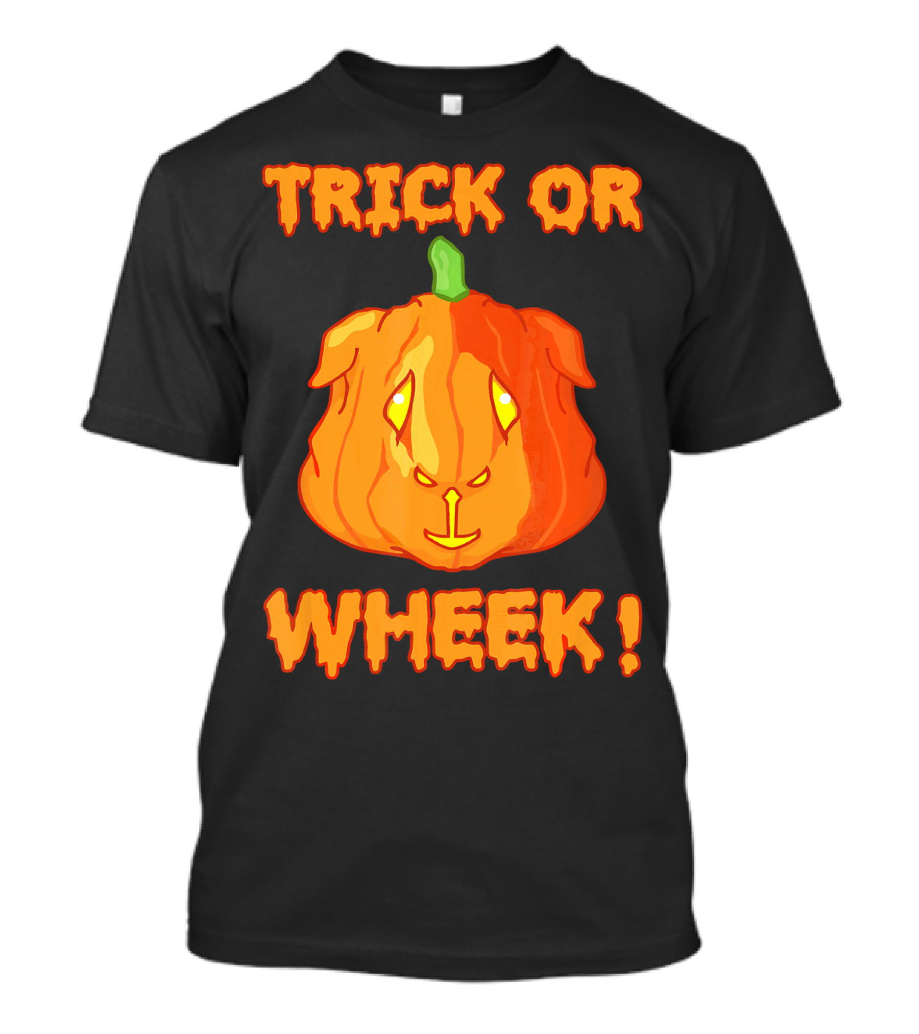 Trick Or Wheek Guinea Pig Jack O Lantern Halloween Fun T-Shirt