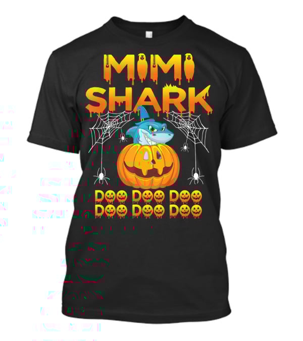 Mimi Shark Halloween Pumpkin Spider Web Doo Doo Costume Mat T-Shirt