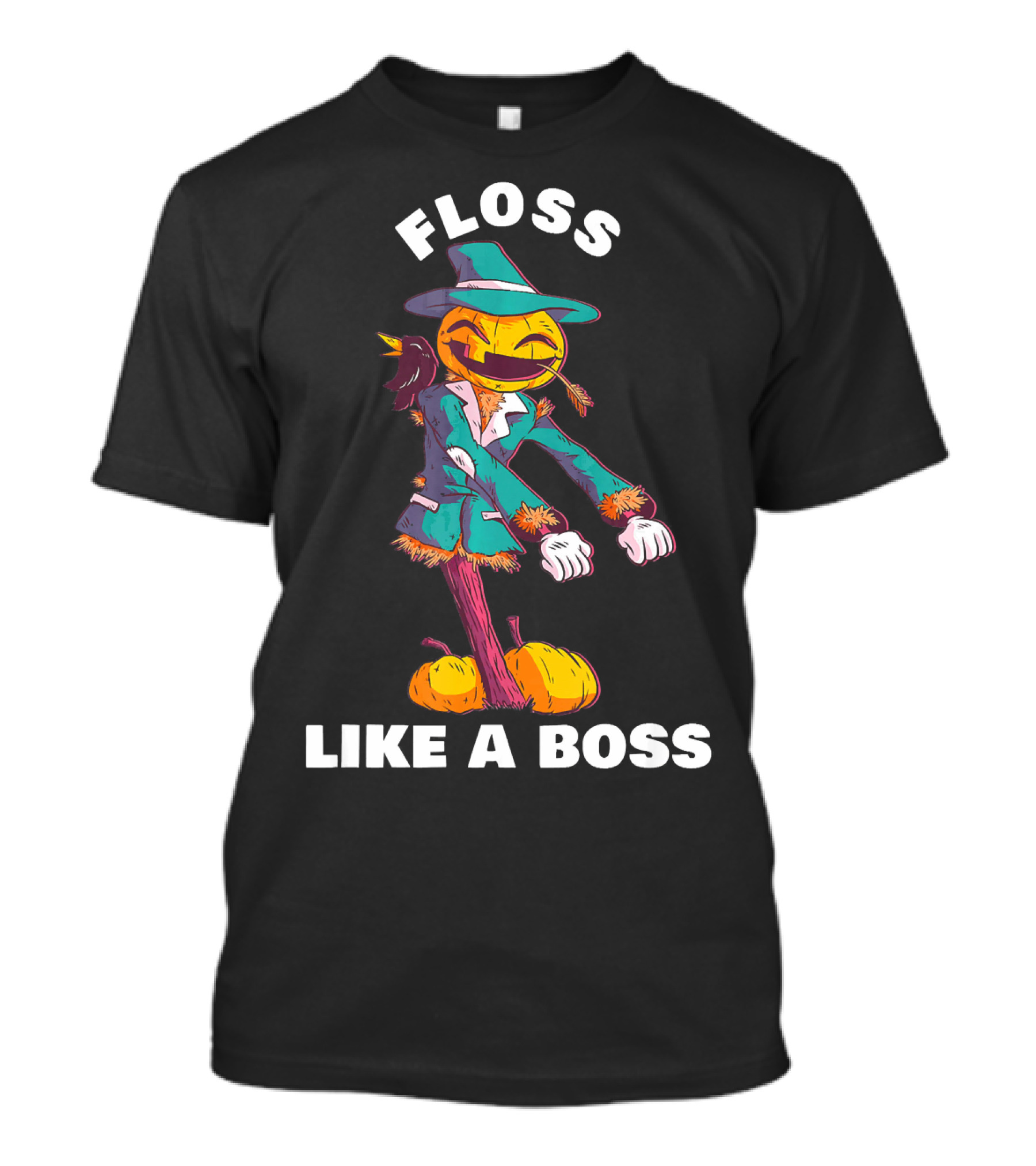Floss Like A Boss Pumpkin Scarecrow Dance T-Shirt