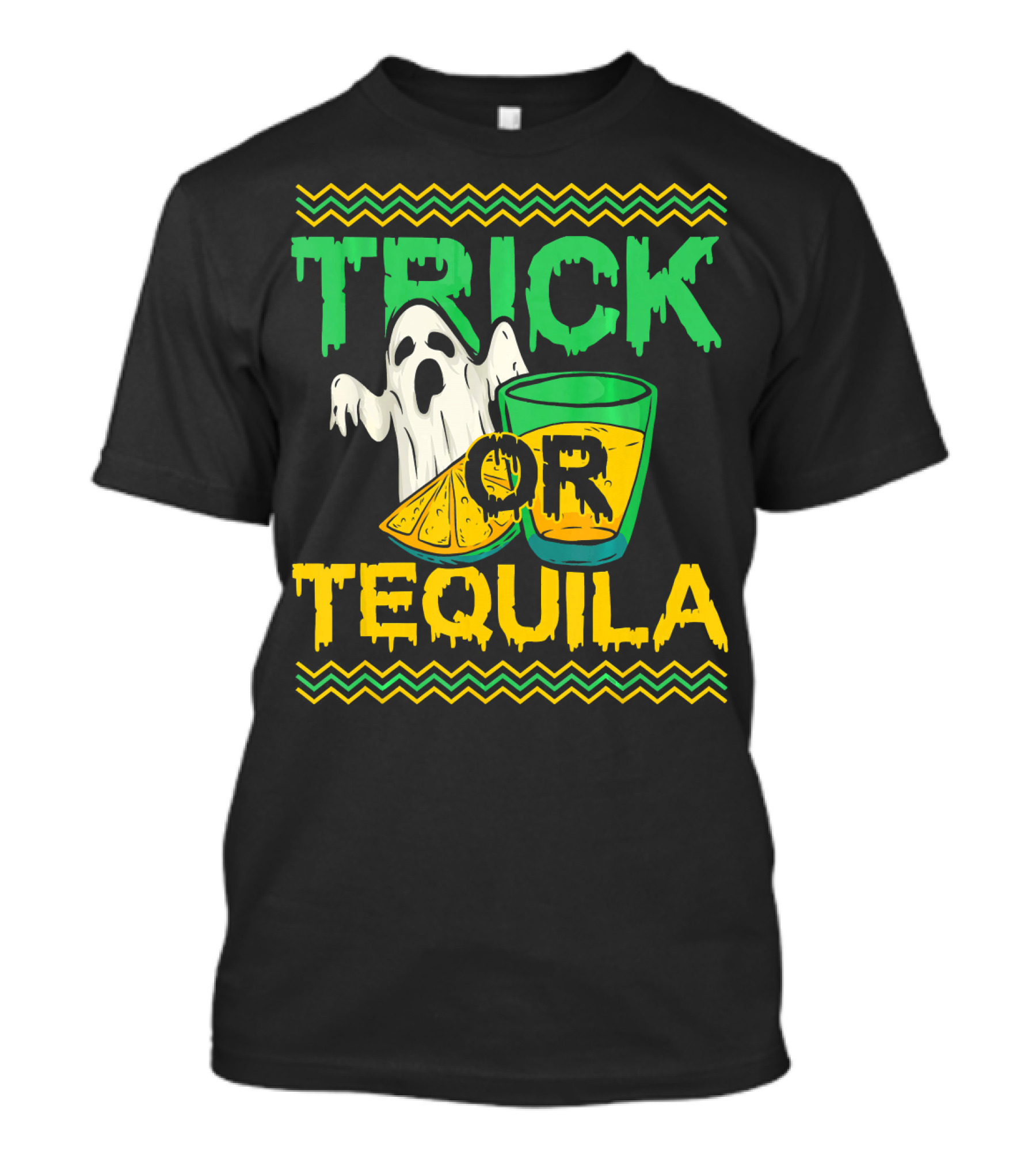 Trick Or Tequila Ghost Lemon Shot Halloween T-Shirt
