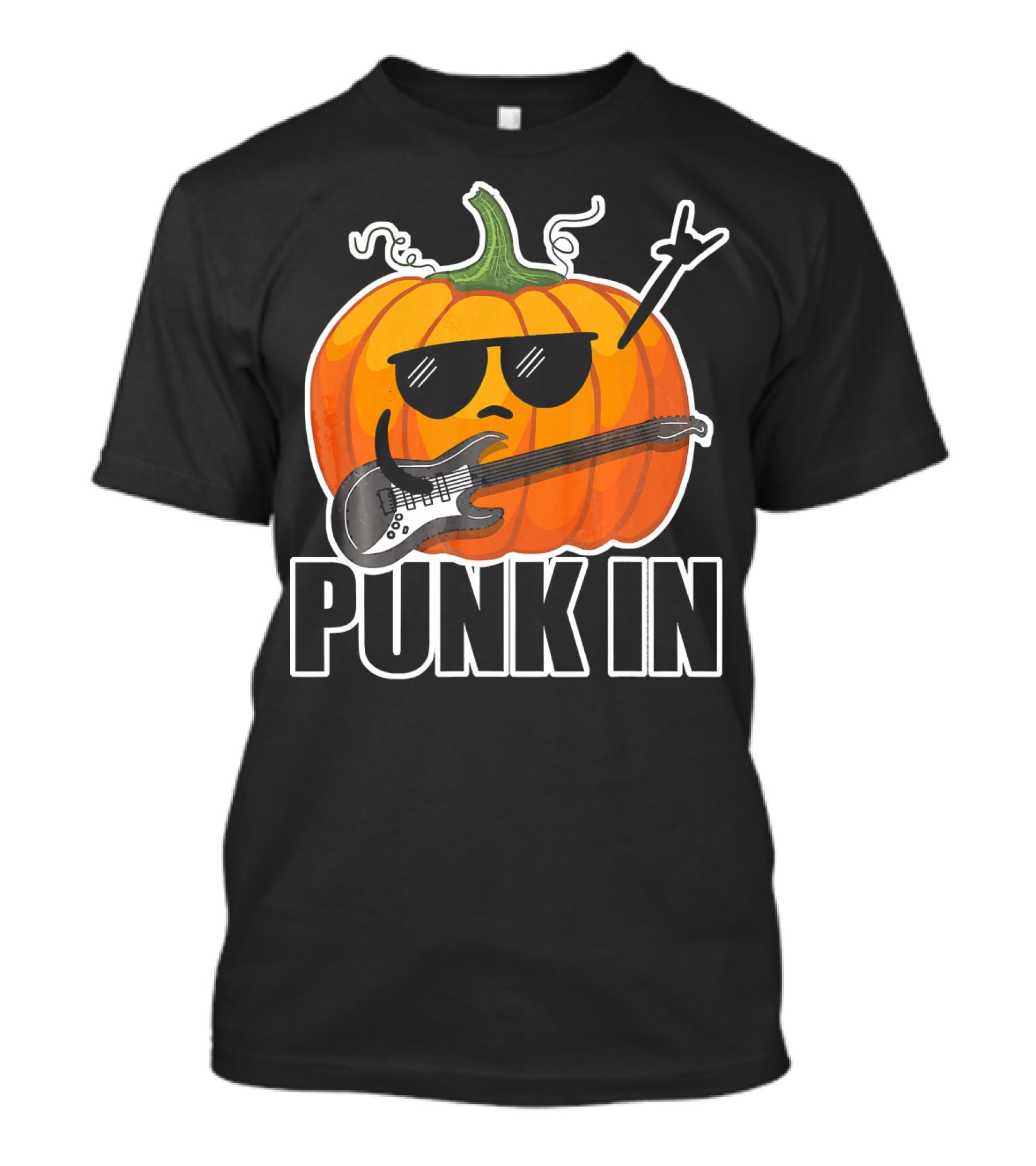 Punk In Halloween Funny Cool Pumpkin Punk Rock T-Shirt