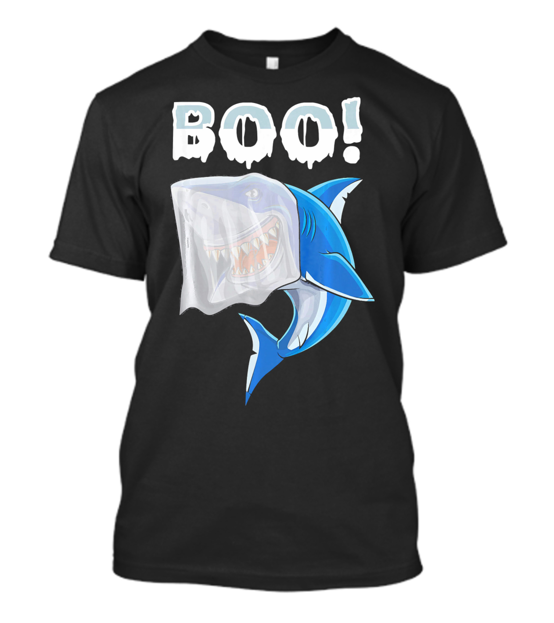 Boo Shark Ghost Halloween Trick Boo T-Shirt
