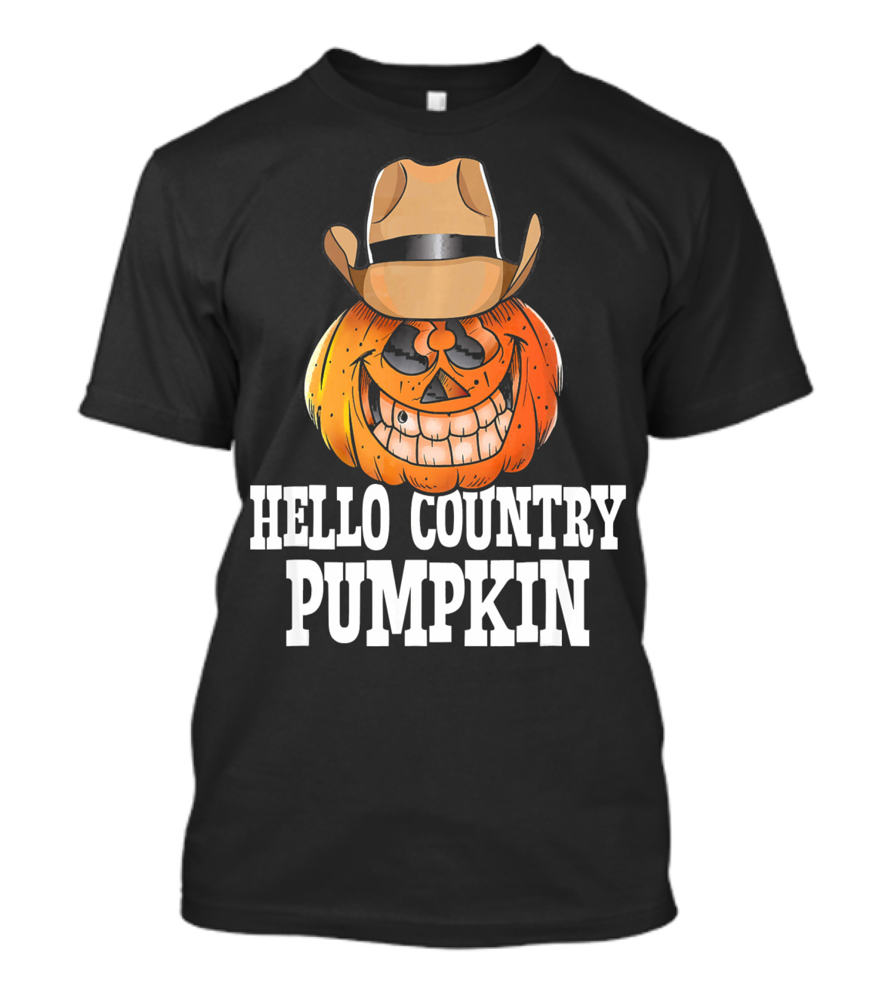 Hello Country Pumpkin Cowboy Jack-O'-Lantern T-Shirt