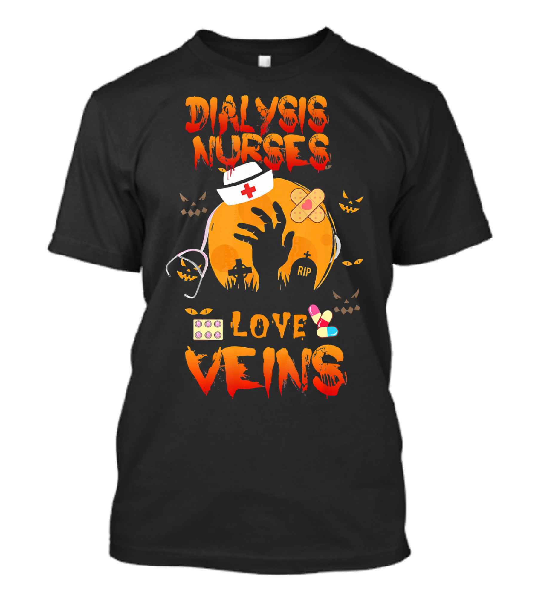 Dialysis Nurses Love Veins Halloween Cosplay T-Shirt
