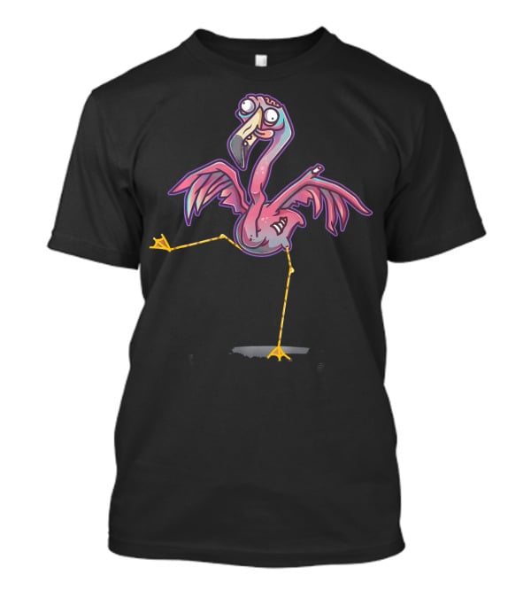 Zombie Flamingo Happy Flamingoween Pink Quirky Halloween Creature T-Shirt