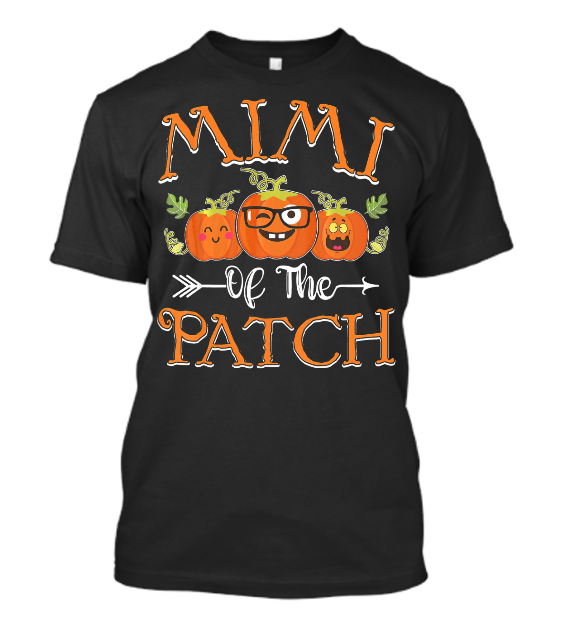 Mimi Of The Patch Pumpkin Faces With Glasses And Leaves T-Shirt