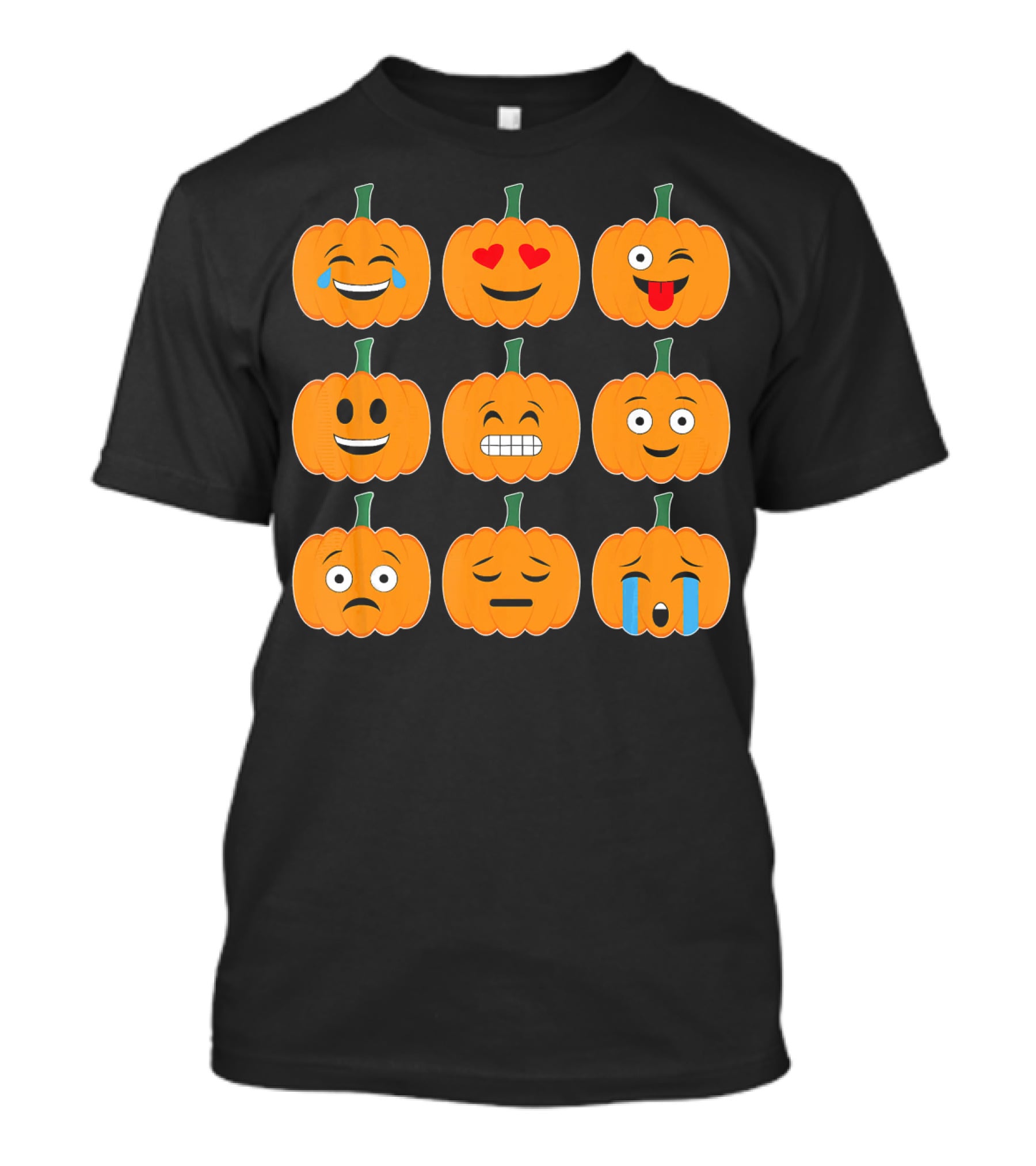 Pumpkin Emoji Collection Pumpkins Emotic Faces Halloween T-Shirt