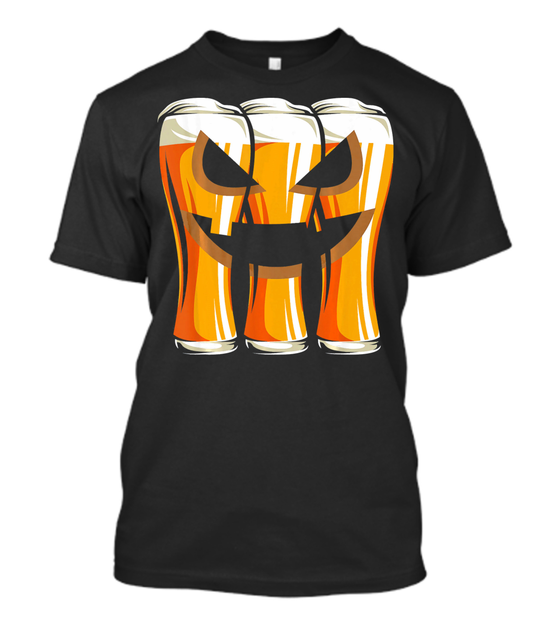 Halloween Pumpkin Beer Glasses Funny Drinking Scary T-Shirt