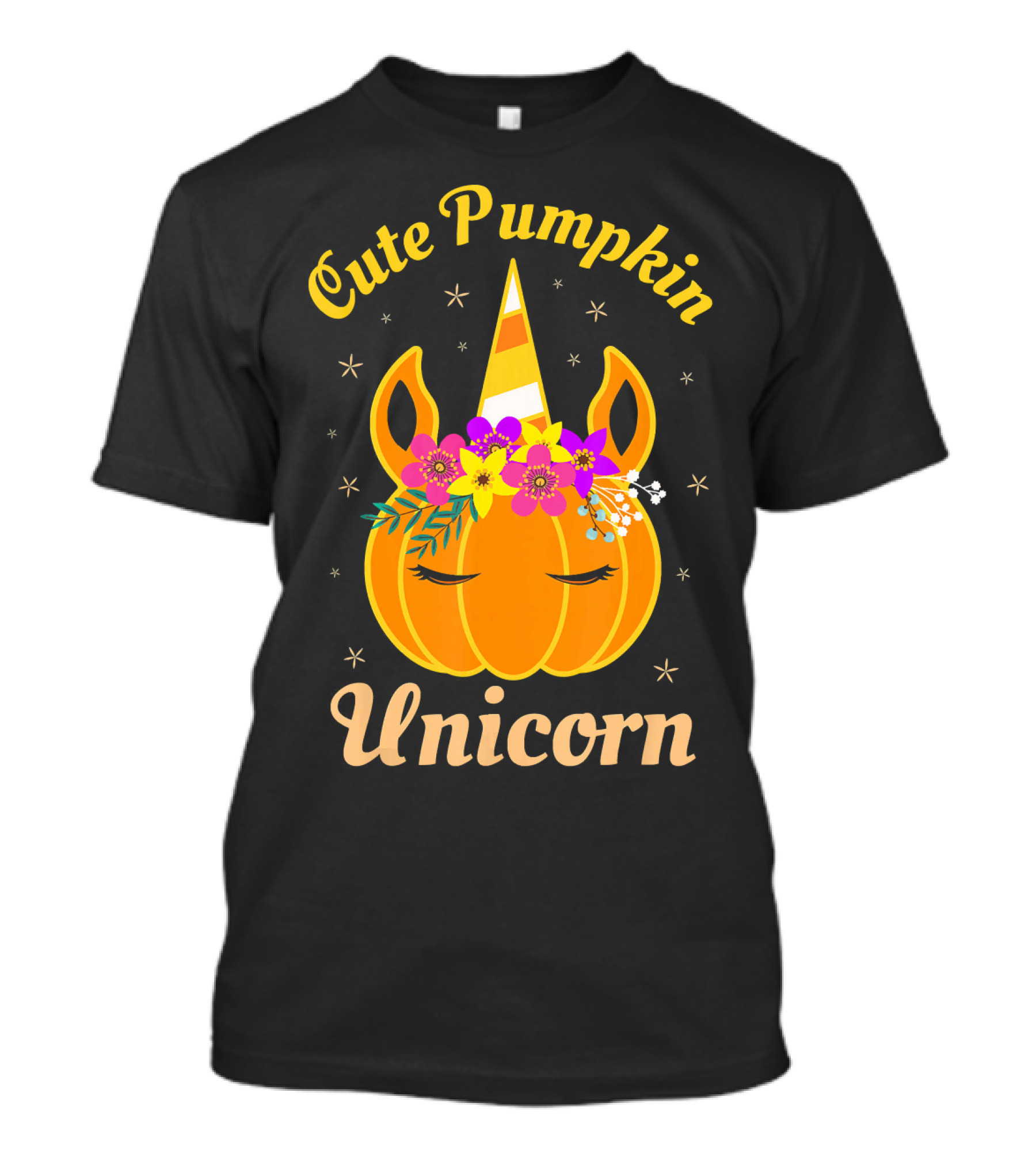 Cute Pumpkin Unicorn Kids Costume Trick Halloween Magic T-Shirt