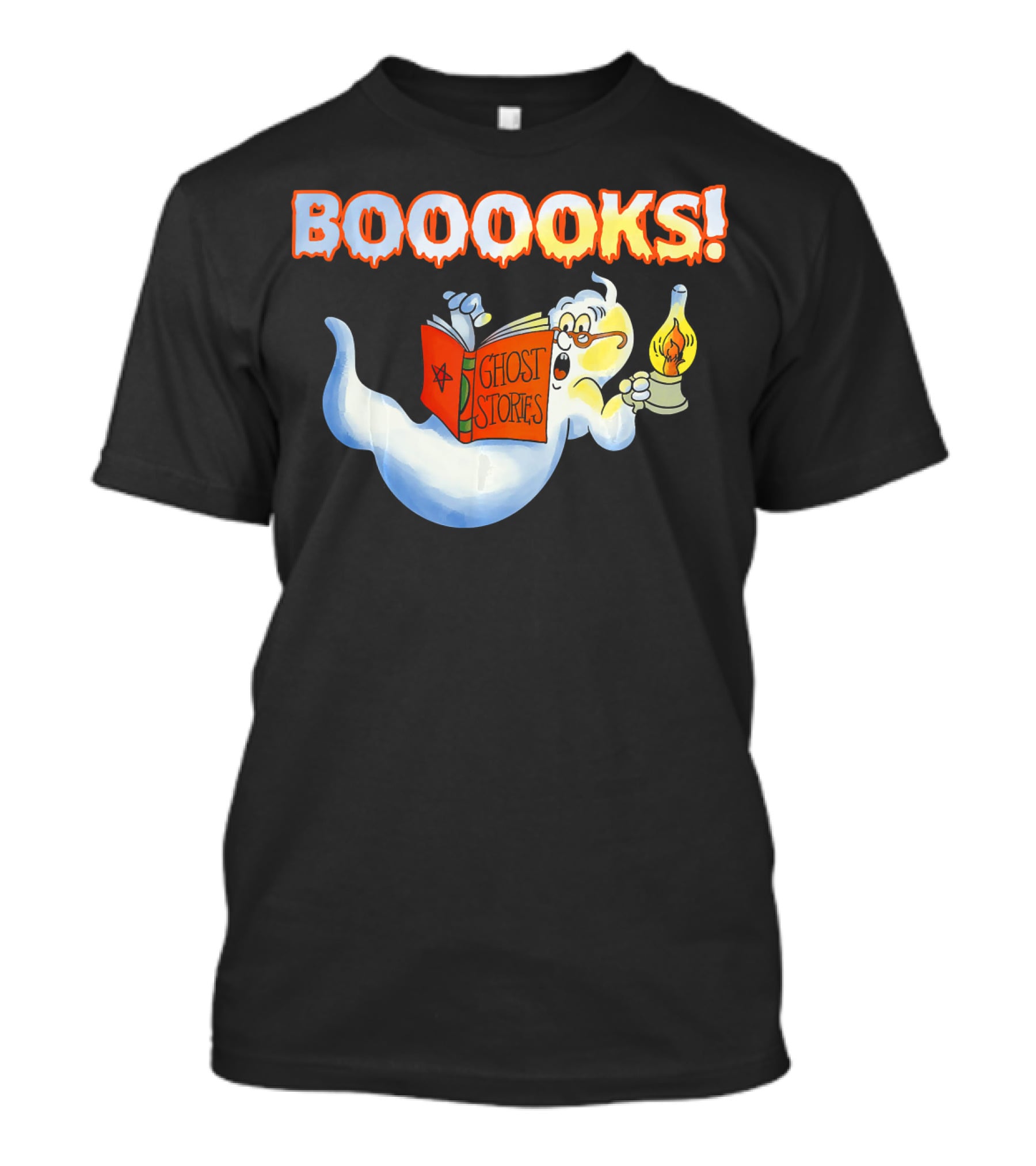 Halloween Ghost Booooks Ghost Stories Lamp Book Lover T-Shirt