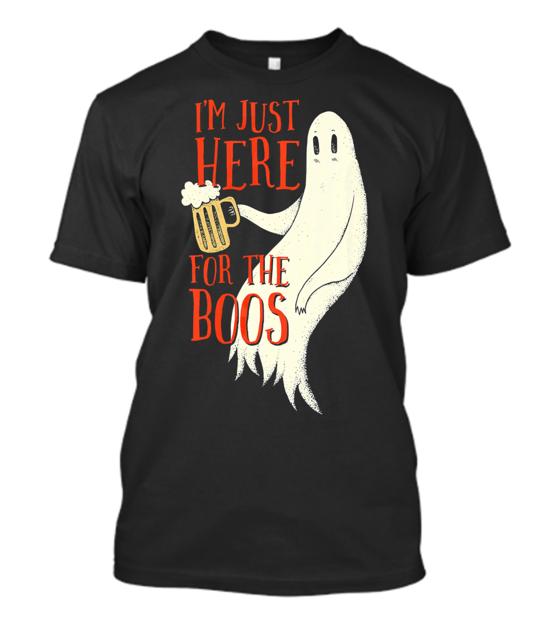 I'm Just Here For The Boos Ghost Holding Beer T-Shirt