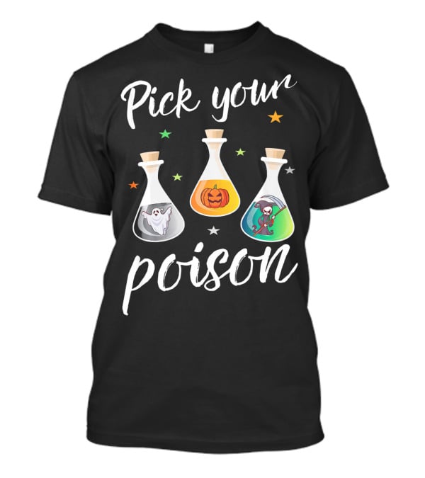 Pick Your Poison Ghost Pumpkin Grim Reaper Potions T-Shirt