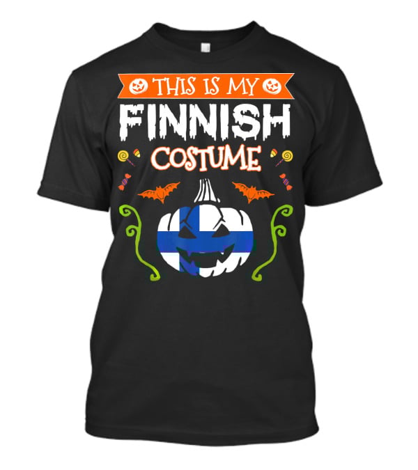 This Is My Finnish Costume Halloween Pumpkin With Finland Flag T-Shirt