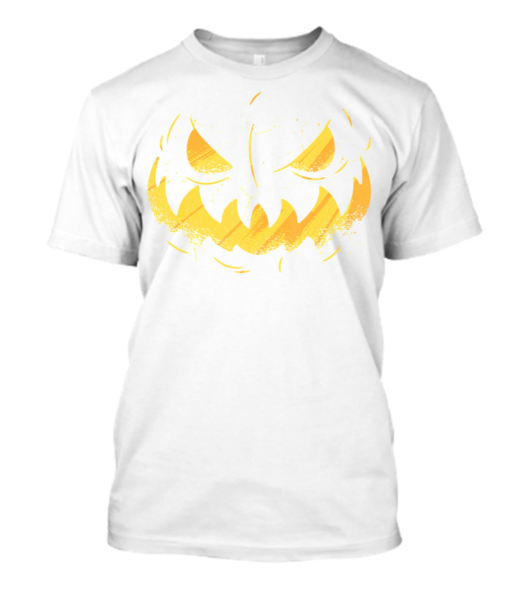 Jack O Lantern Cracked Grinning Pumpkin Face T-Shirt