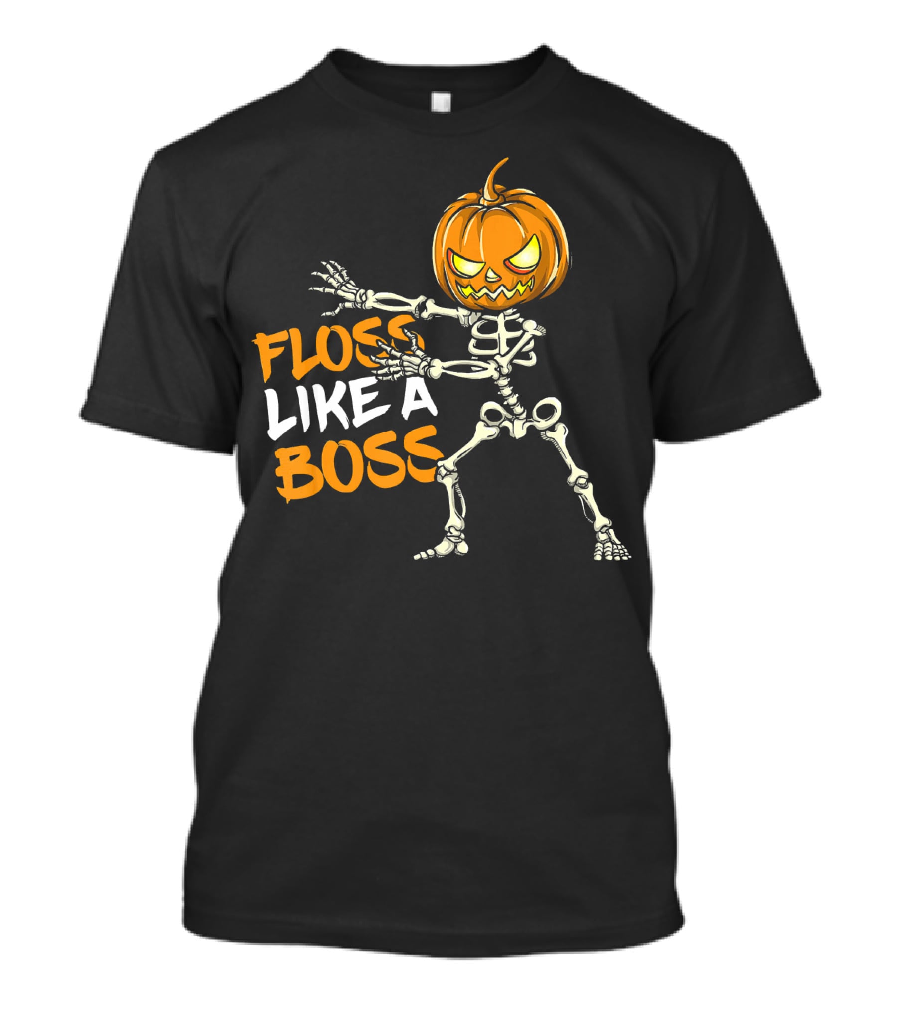Floss Like A Boss Skeleton Halloween Pumpkin T-Shirt