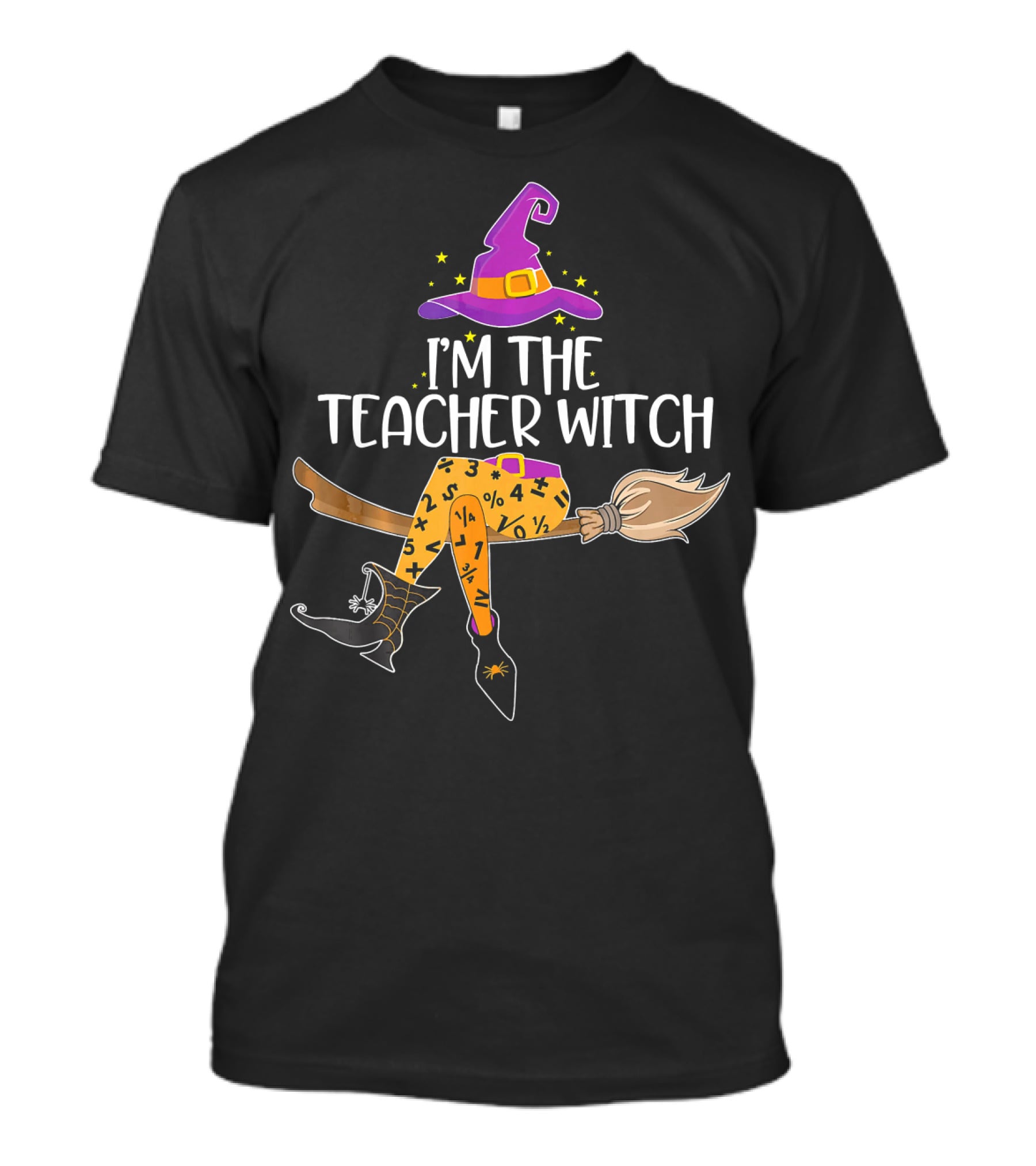 I'm The Teacher Witch Halloween Math Broomstick Costume T-Shirt