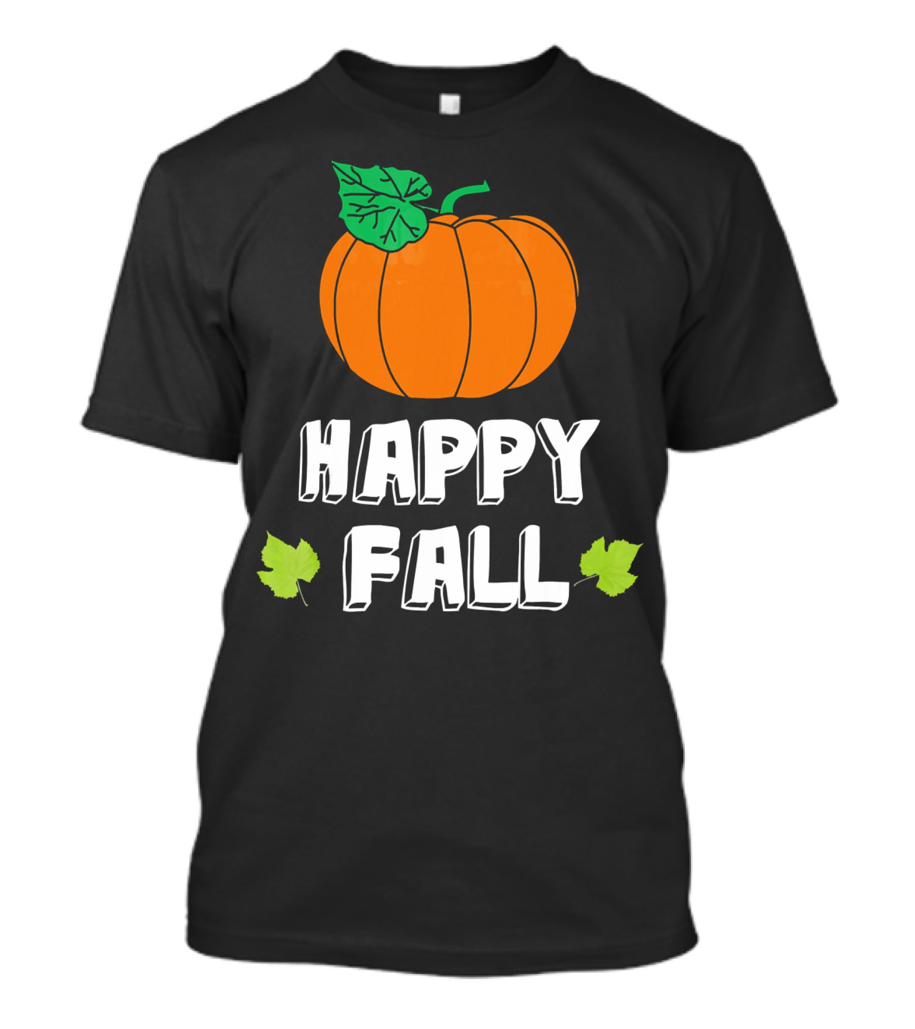 Happy Fall Pumpkin With Leaves T-Shirt