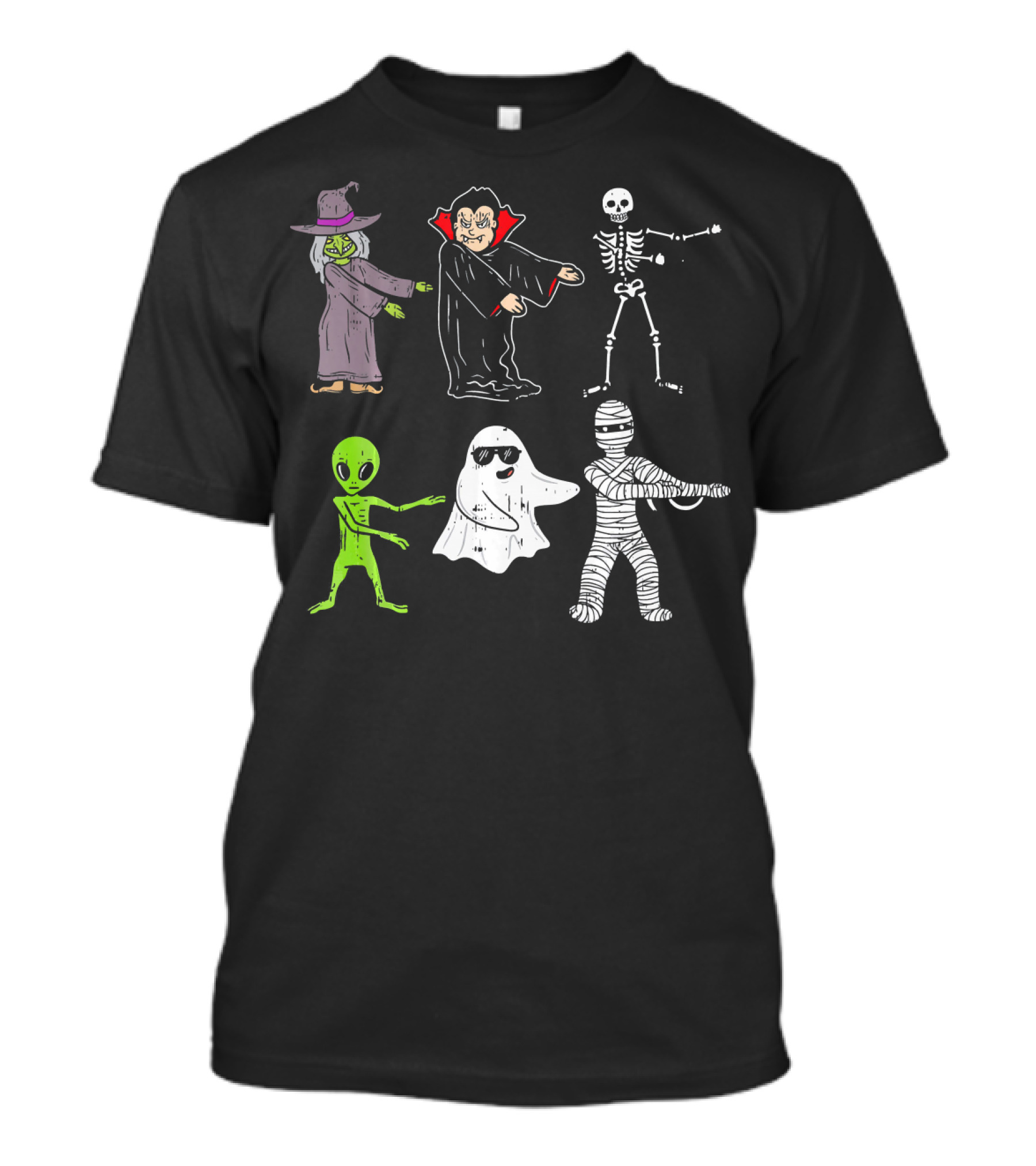 Witch Vampire Skeleton Ghost Alien Mummy Flossing Dance T-Shirt