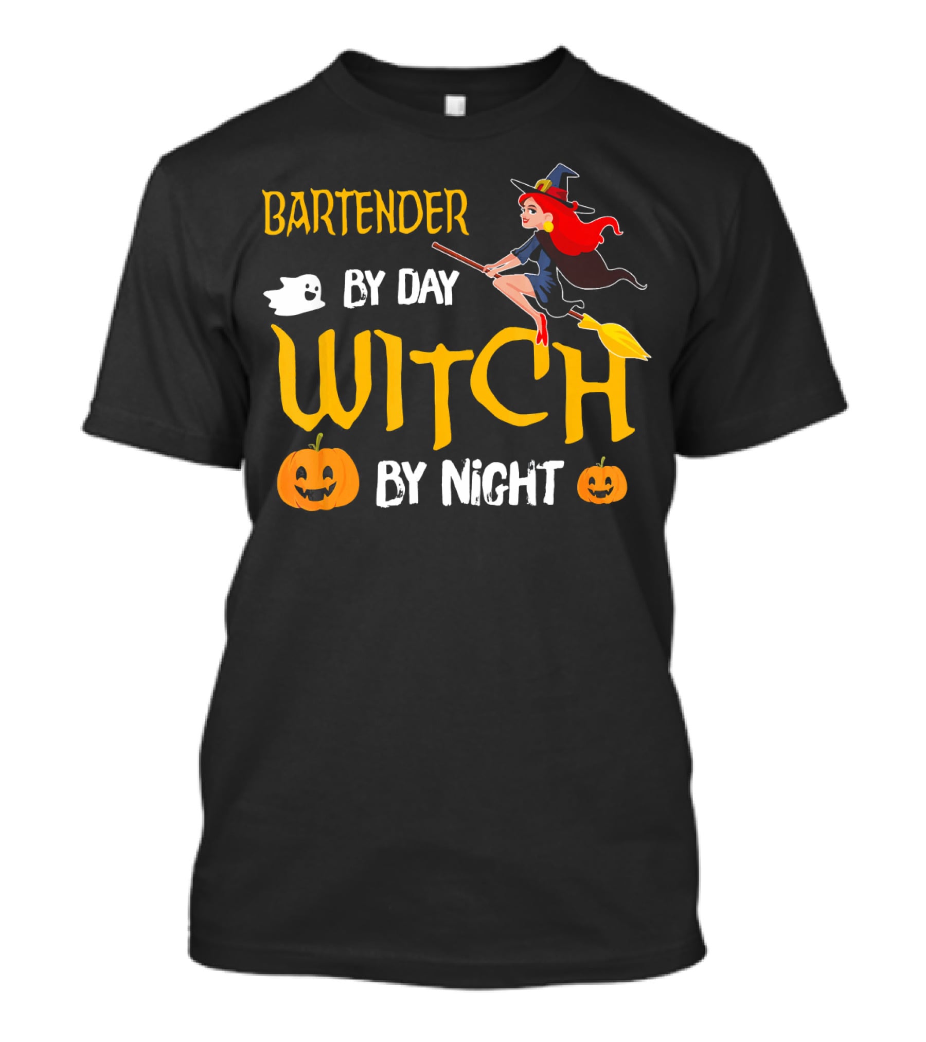 Bartender By Day Witch By Night Halloween Humor T-Shirt