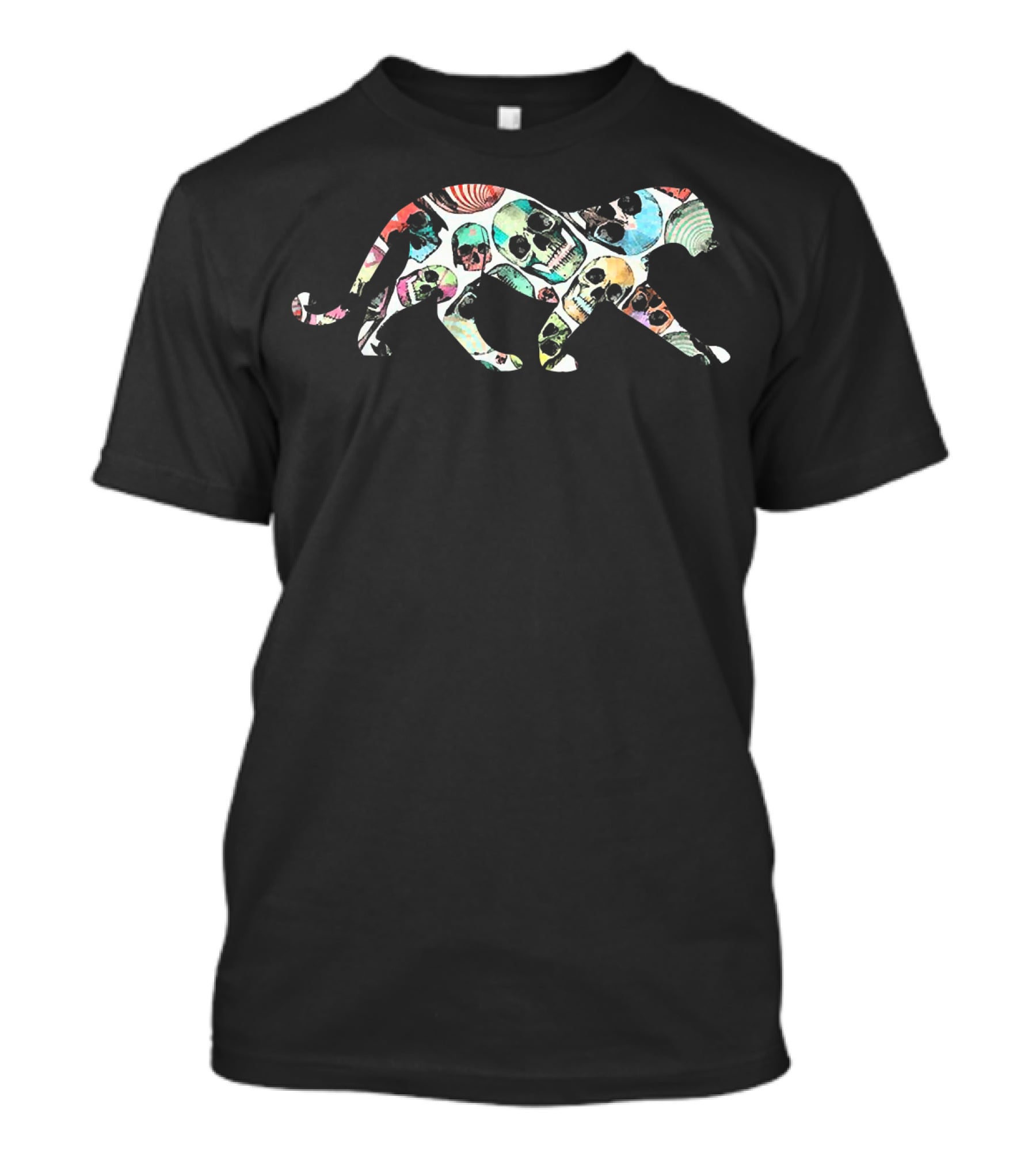 Zombie Leopard Halloween Skull T-Shirt