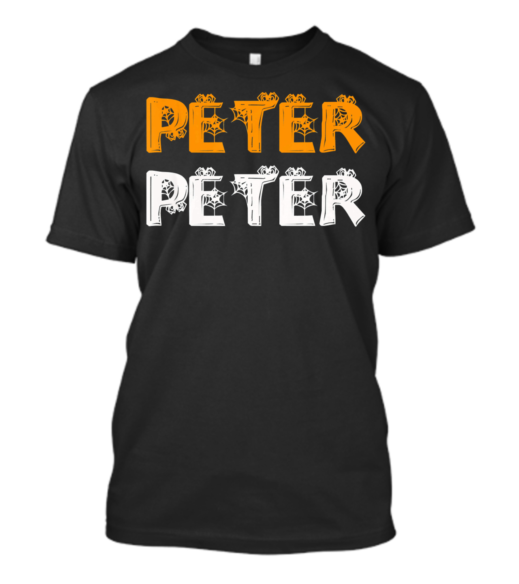 Peter Peter Pumpkin Halloween Eater Spiderweb Letters T-Shirt