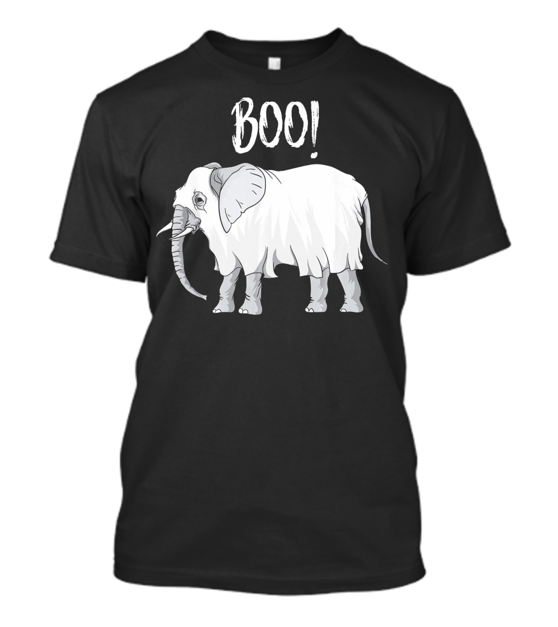 BOO Funny Ghost Grey Elephant Costume T-Shirt