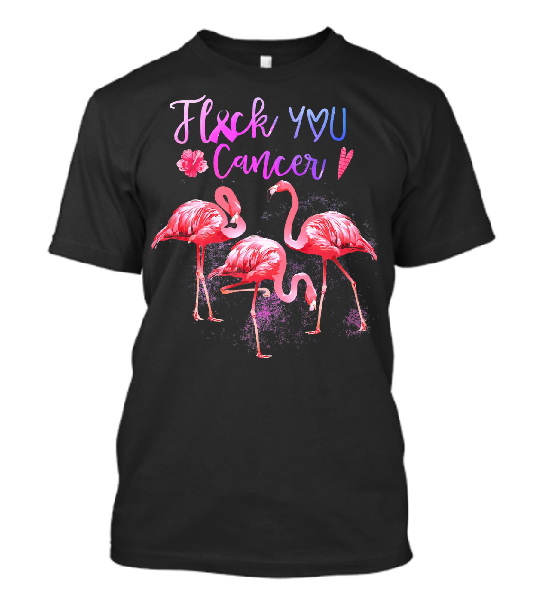 Flock You Cancer Cool Flamingo Pink Ribbon Brexx T-Shirt