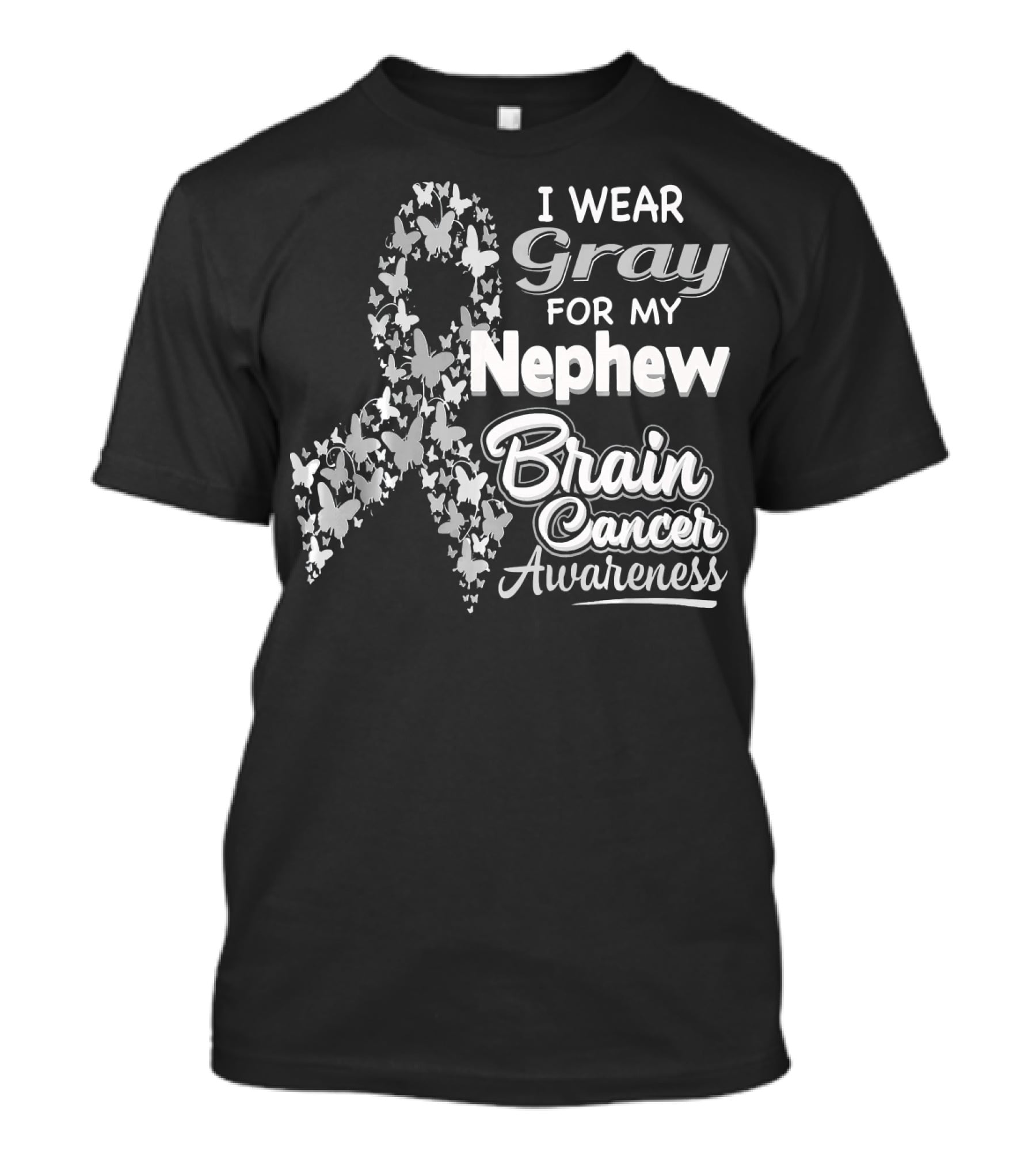 I Wear Gray For My Nephew Brain Cancer Awareness T-Shirt