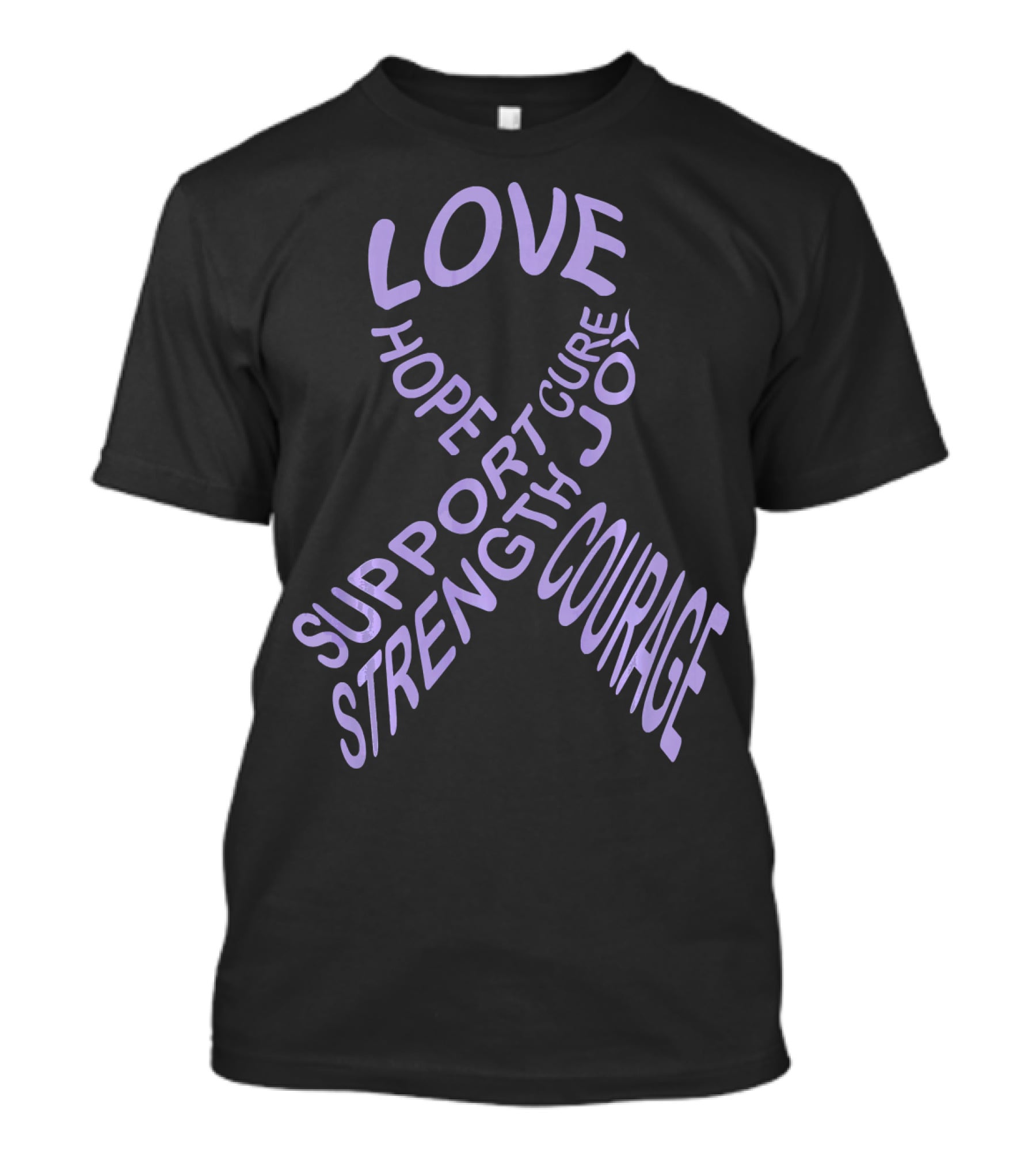 Love Hope Support Strength Courage Cure Joy Testicular Cancer Awareness Fight Cancer T-Shirt