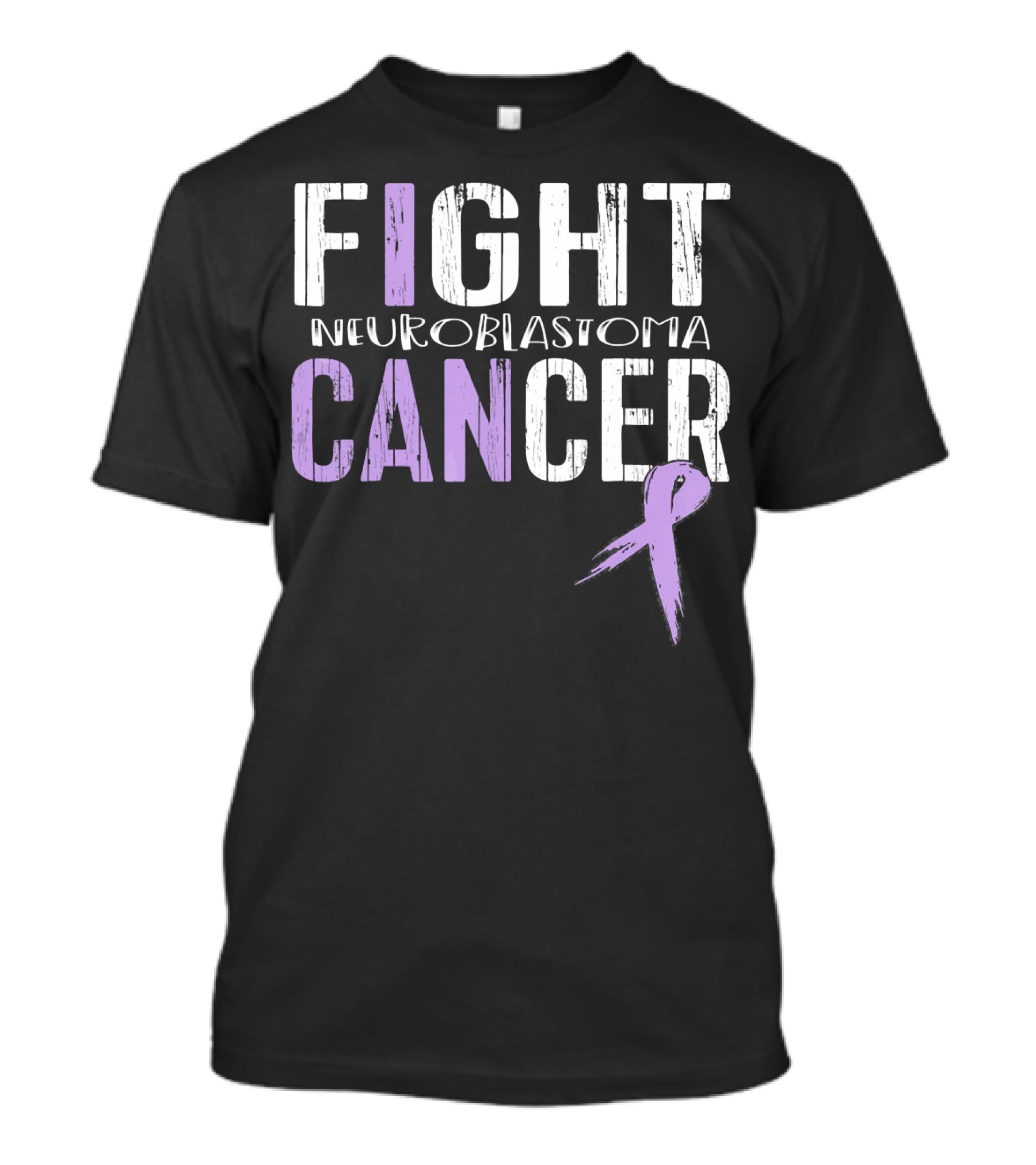 FIGHT NEUROBLASTOMA CANCER Purple Ribbon Awareness T-Shirt
