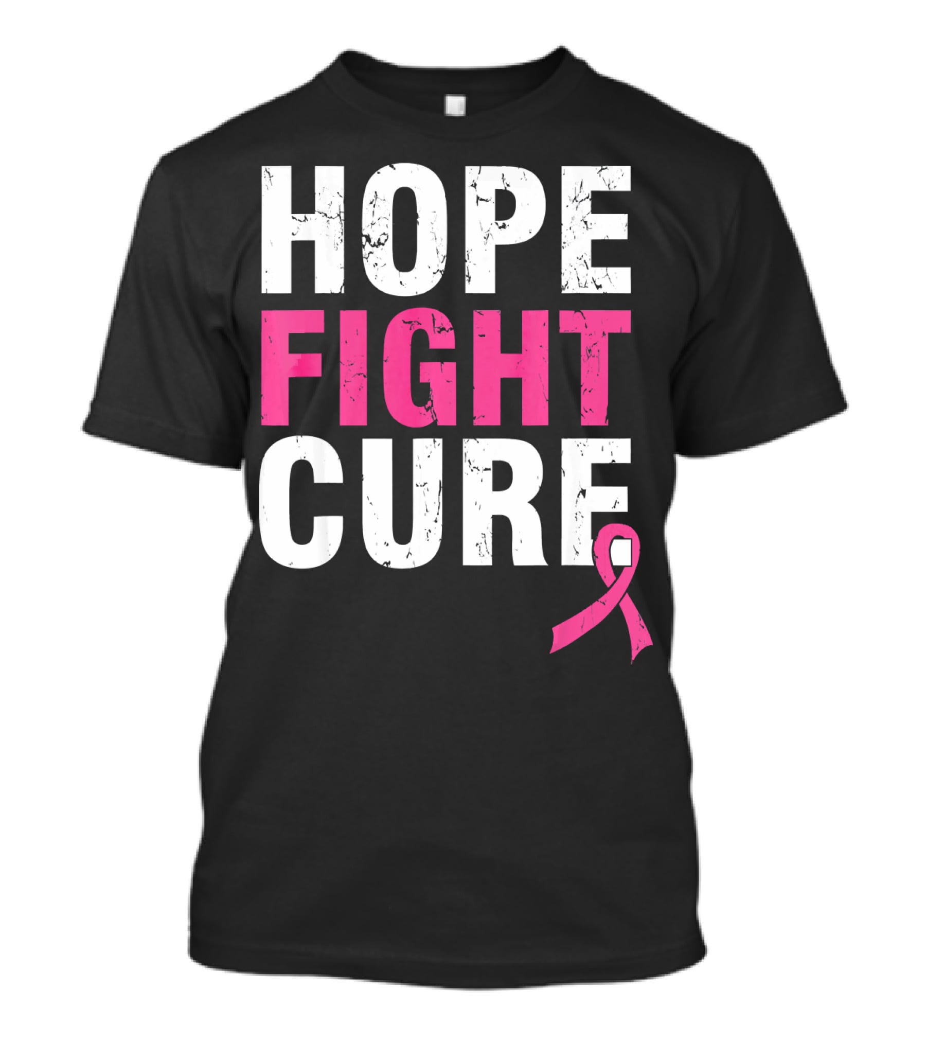 Hope Fight Cure Cancer Awareness Pink T-Shirt
