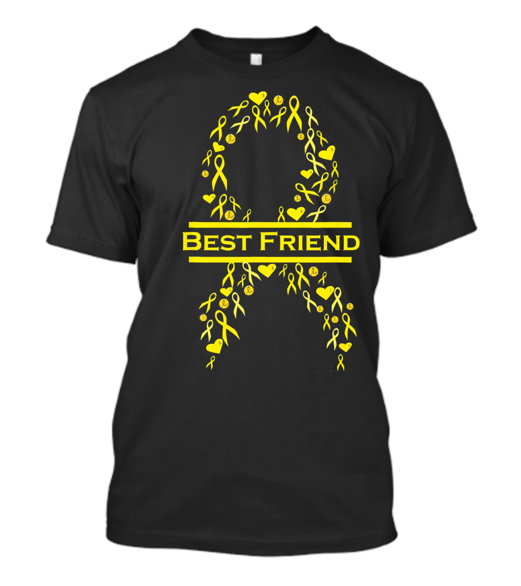 Childhood Cancer Awareness Yellow Ribbon Best Friend T-Shirt