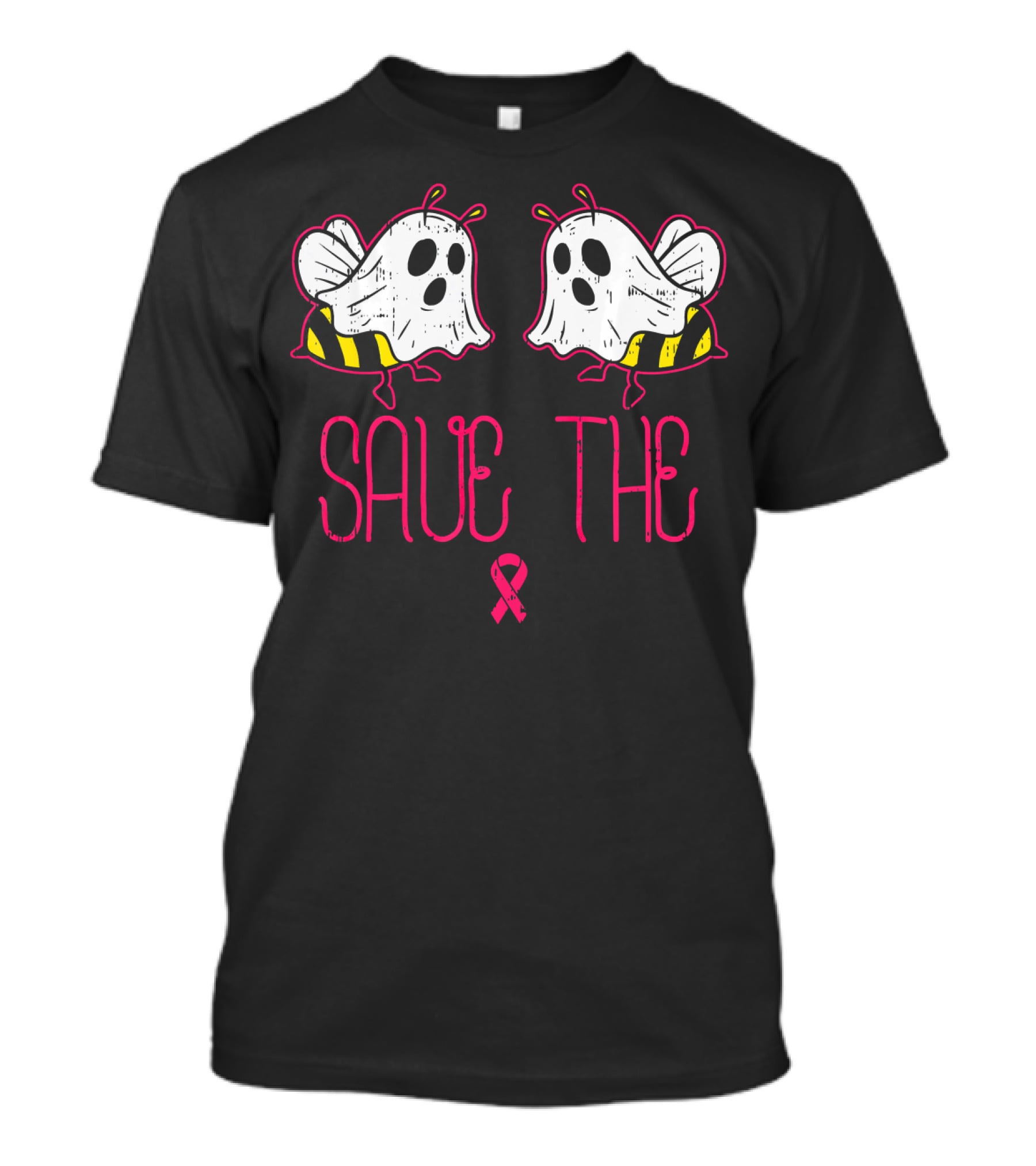 Save The Boo Bees Funny Halloween Breast Cancer Awareness T-Shirt