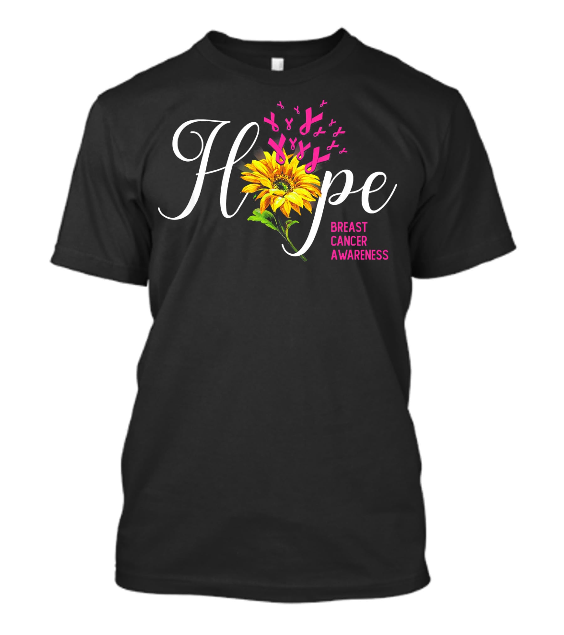 Hope Sunflower Breast Cancer Awareness T-Shirt