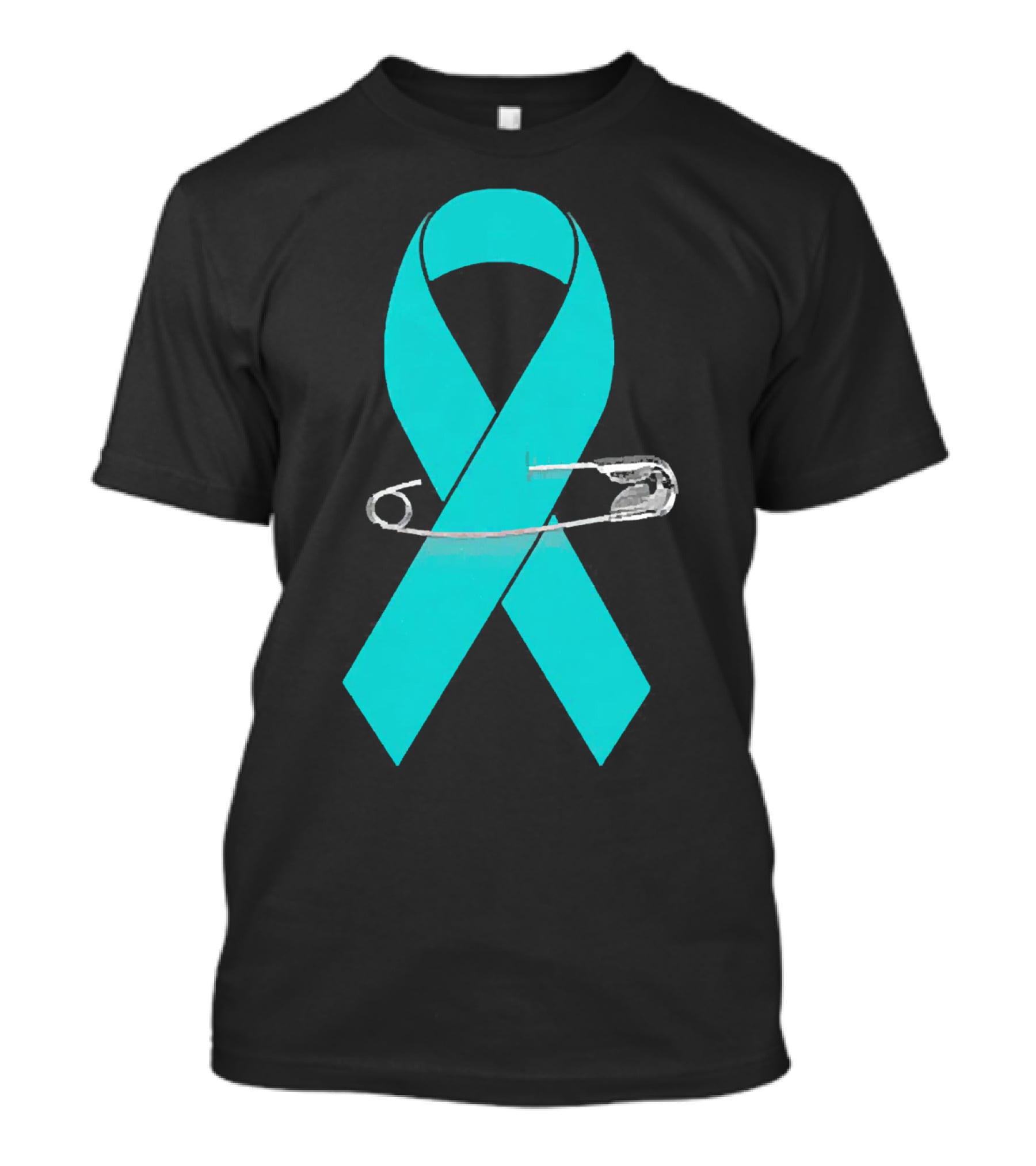 Ovarian Cancer Awareness Walk Support Ribbon With Safety Pin T-Shirt