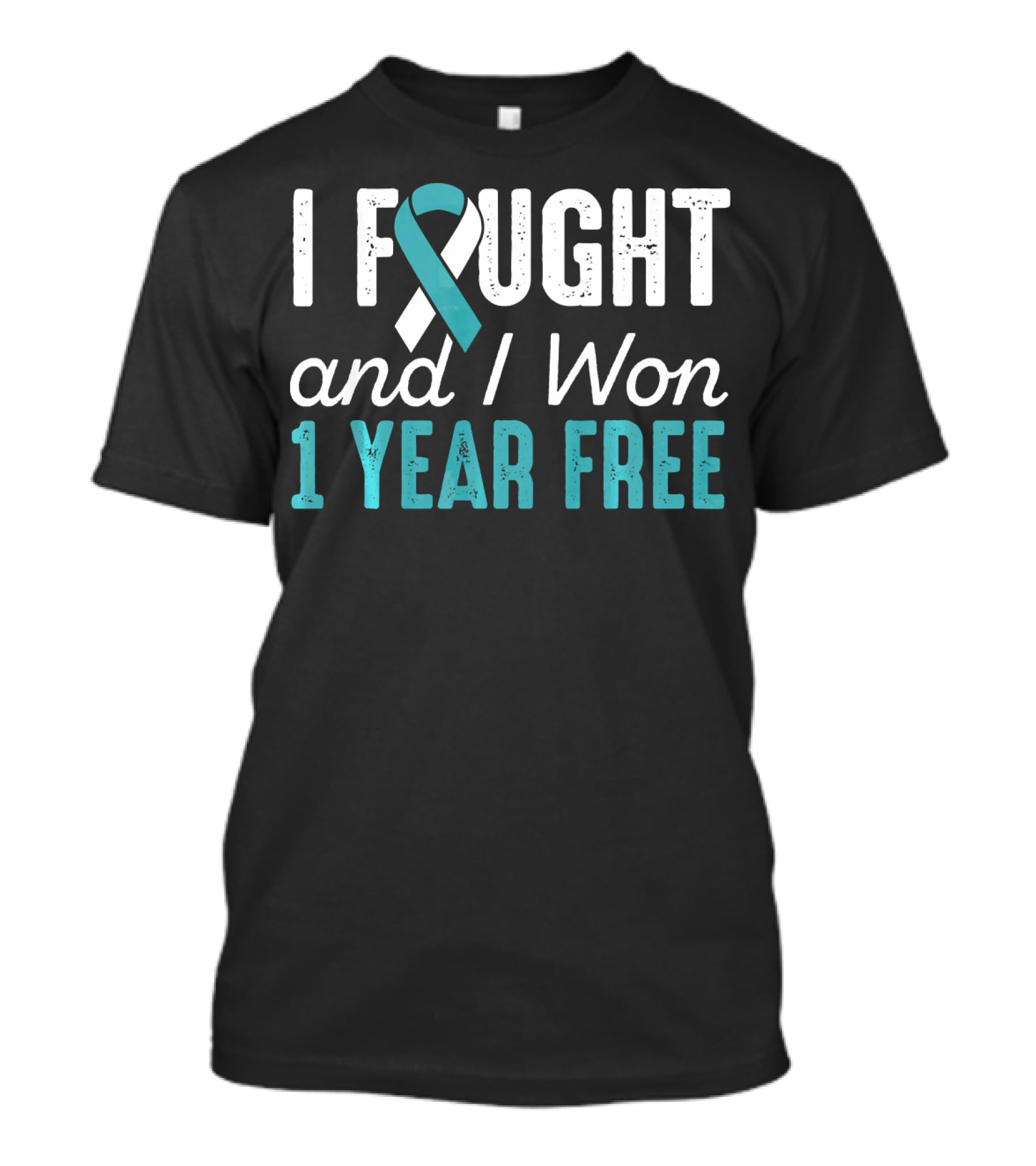 I Fought And I Won 1 Year Free Cervical Cancerversary T-Shirt