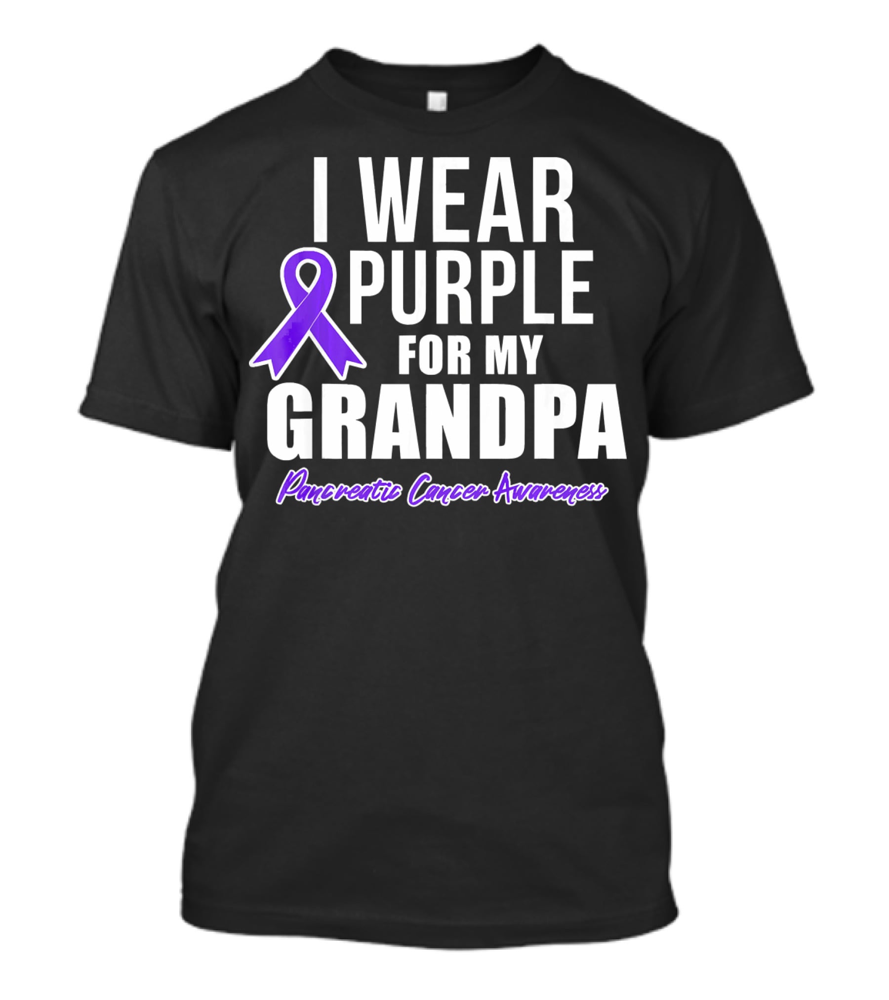 I Wear Purple For My Grandpa Pancreatic Cancer Awareness T-Shirt