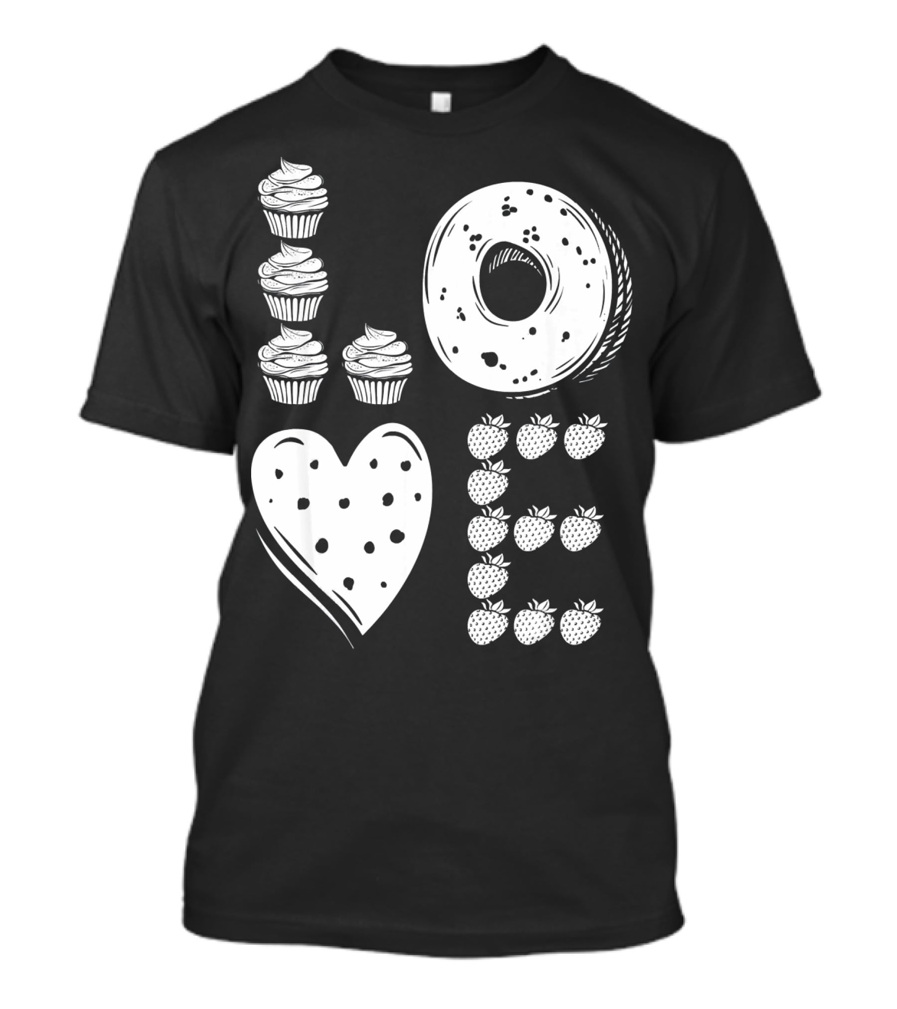 Love Cupcake Doughnut Strawberry Food Lover T-Shirt