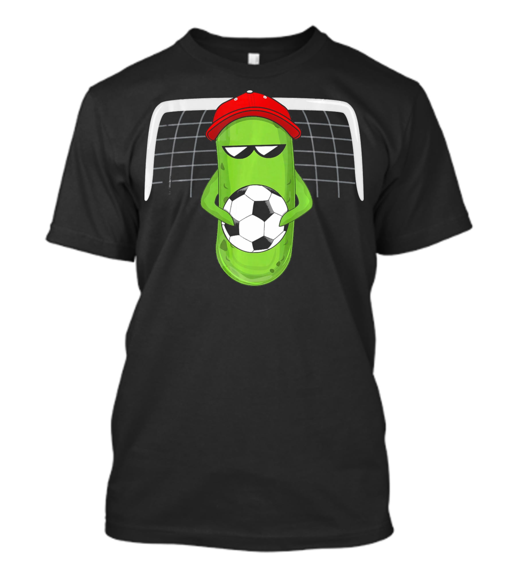 Pickle Soccer Player In Red Cap With Sunglasses T-Shirt