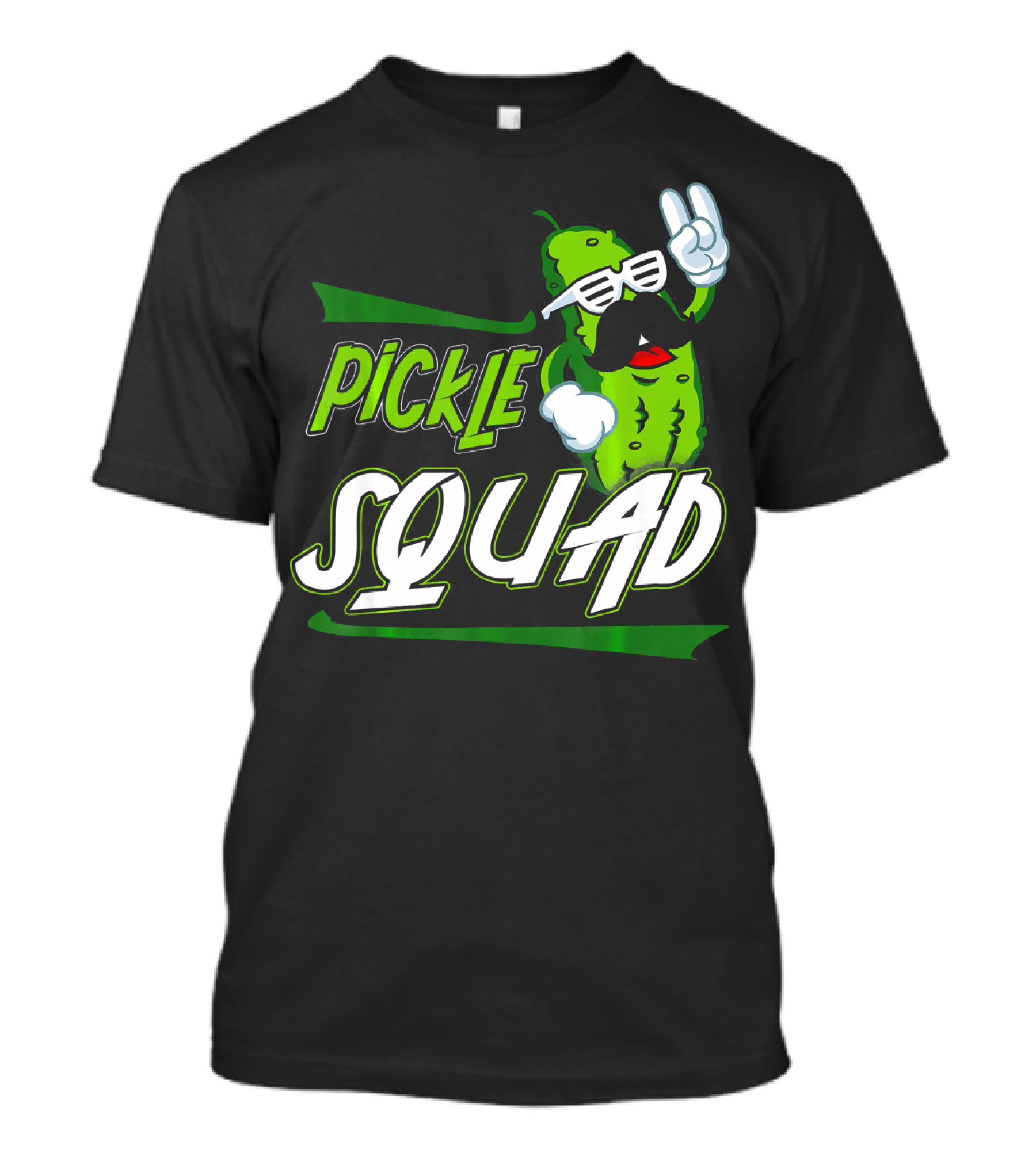 Pickle Squad Great Pickles Lover Retro Cool Mustache Rocker T-Shirt