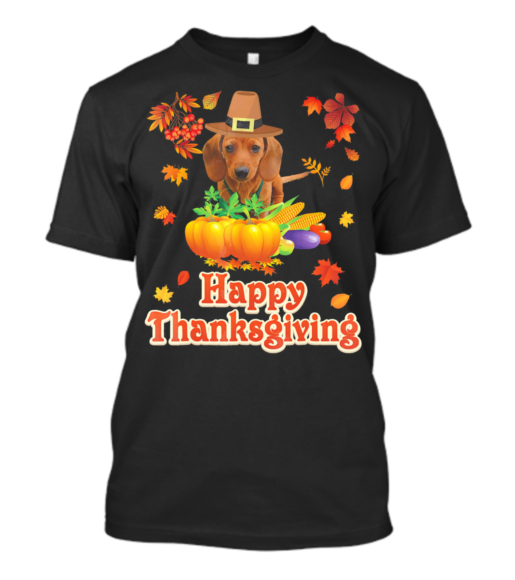 Happy Thanksgiving Dachshund Dog Pumpkin T-Shirt