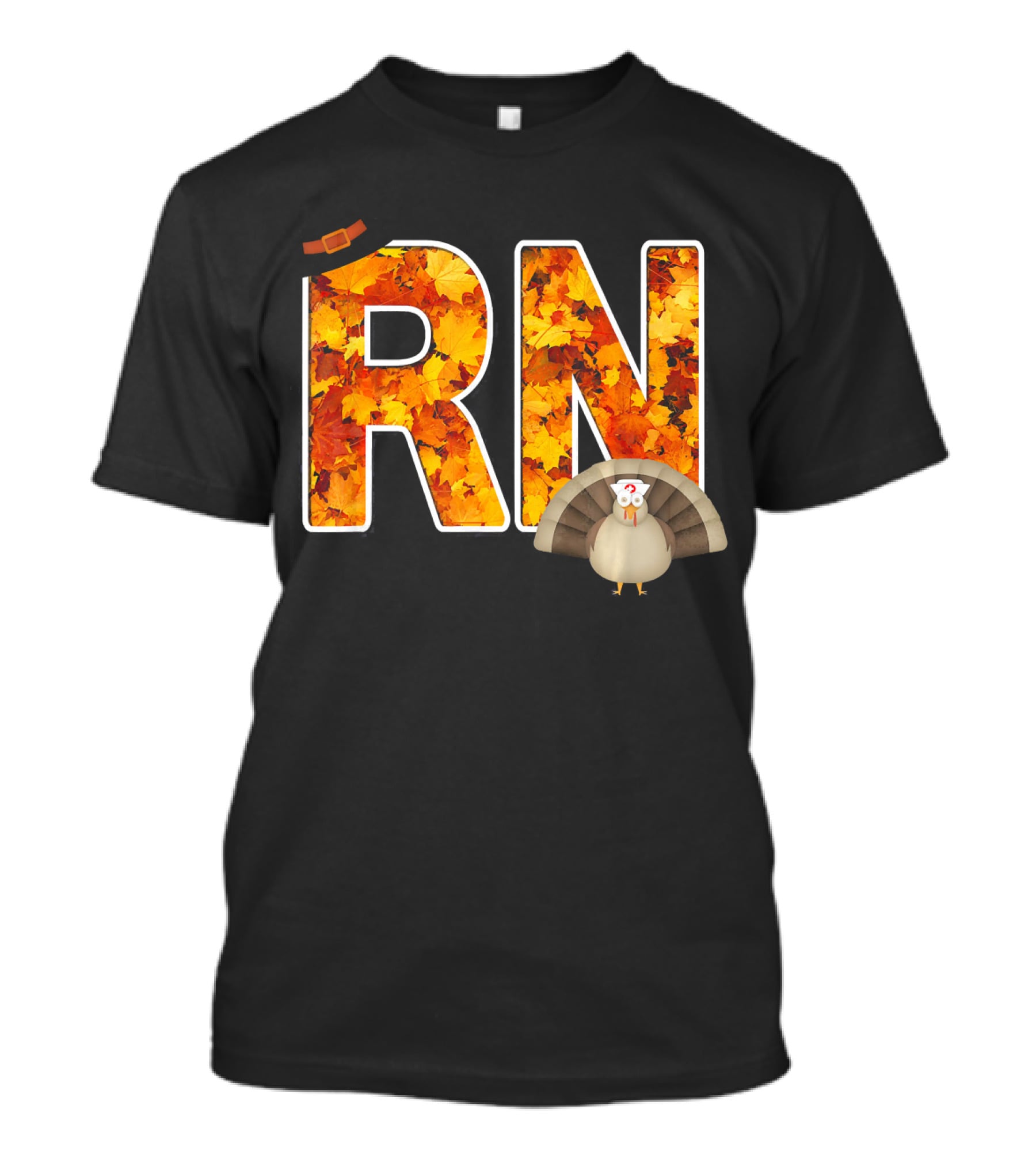 RN Thanksgiving Autumn Leaves Turkey T-Shirt