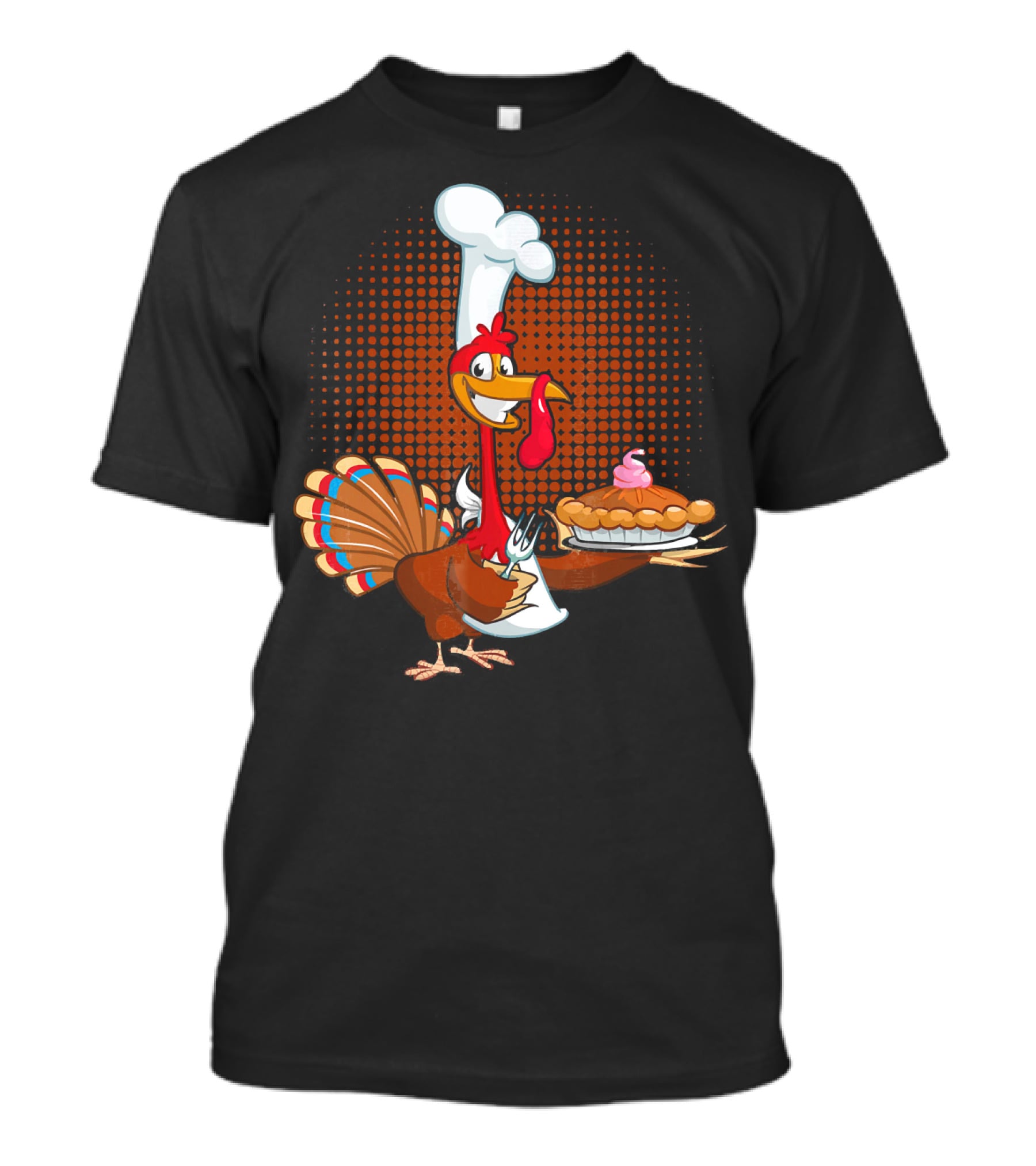 Turkey Chef Holding Pumpkin Pie T-Shirt