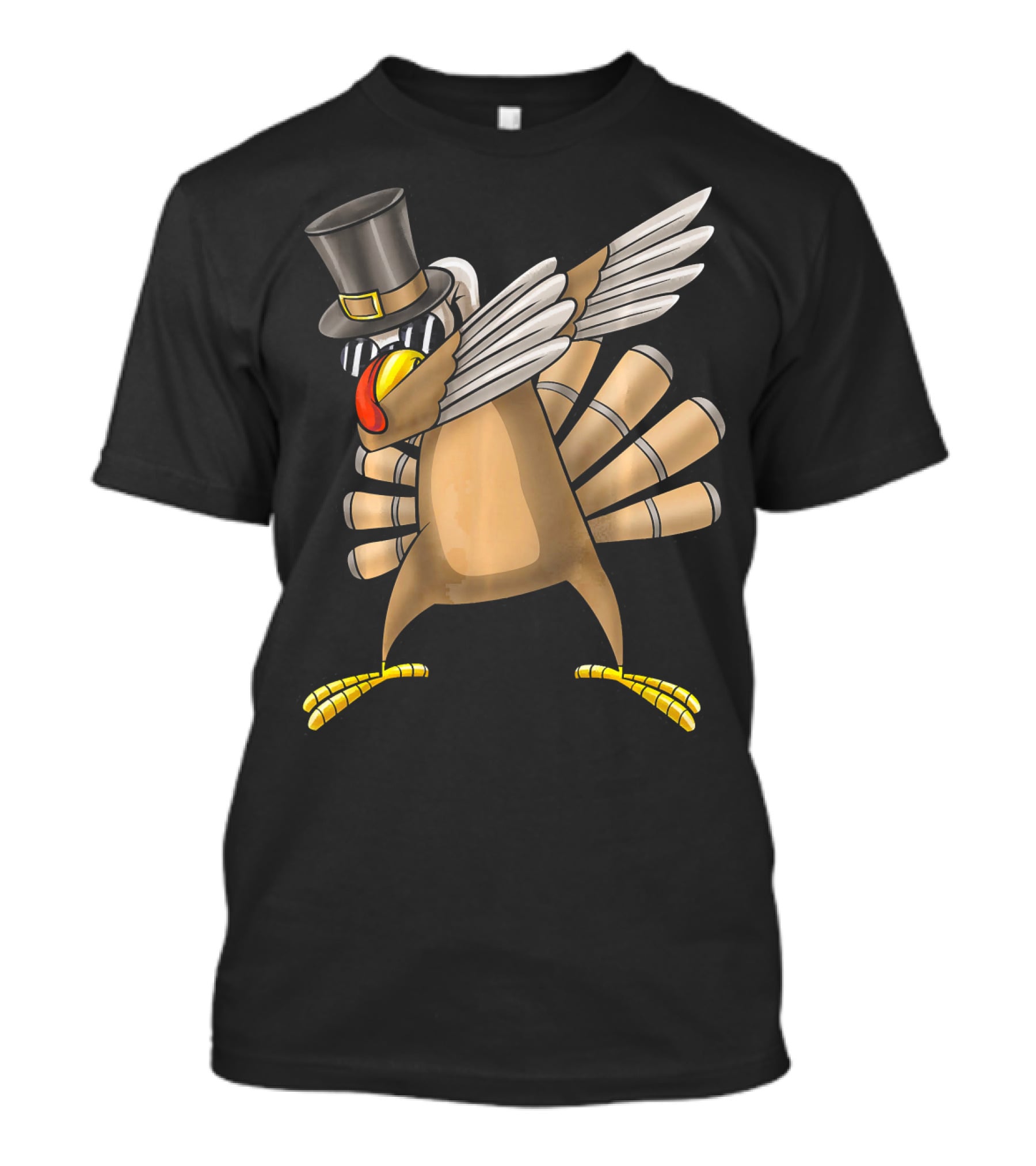 Top Hat Dabbing Turkey Thanksgiving T-Shirt