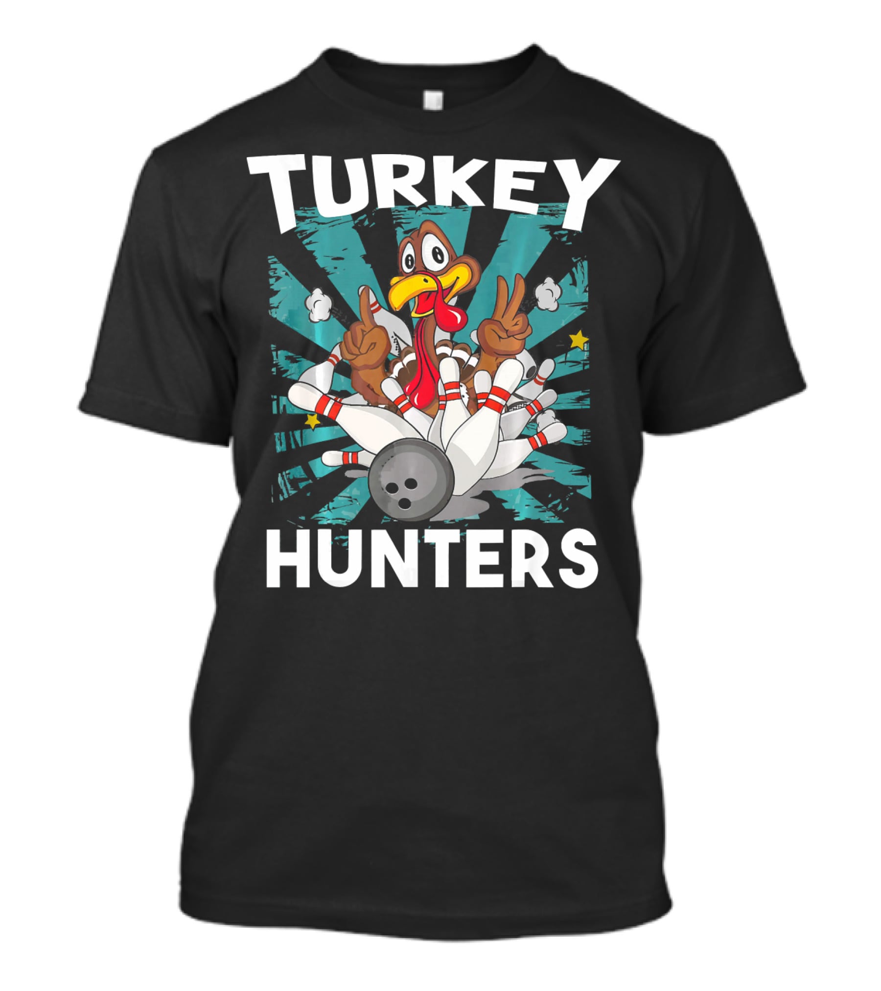 Turkey Hunters Funny Thanksgiving Bowling T-Shirt